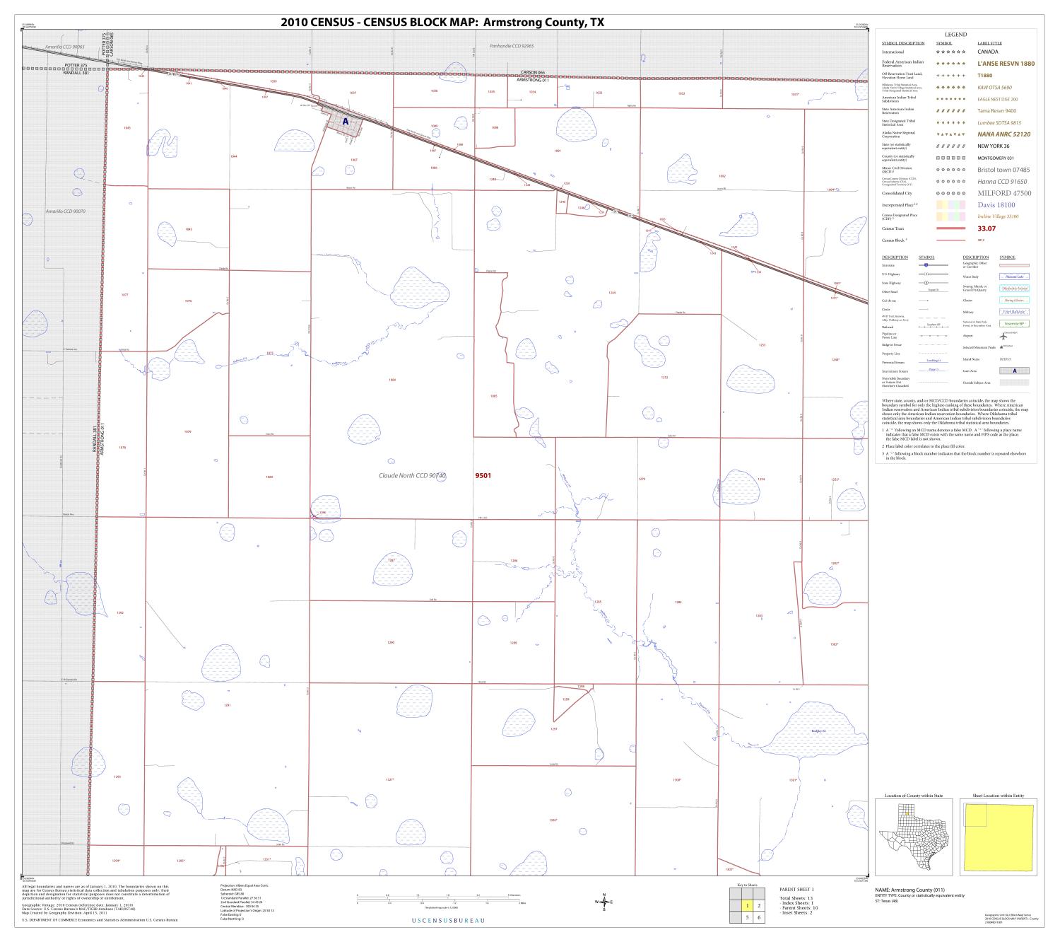 2010 Census County Block Map Armstrong County, Block 1 The Portal to