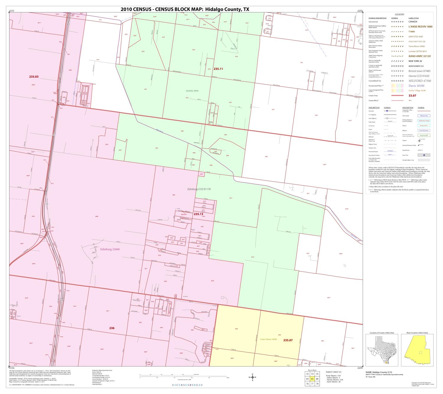 2010 Census County Block Map Hidalgo County, Block 65 The Portal to