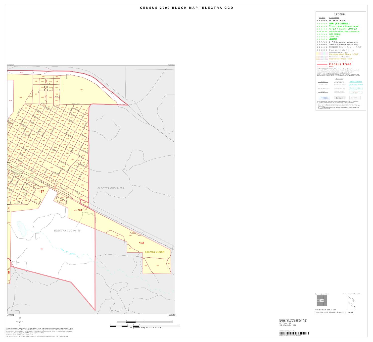 2000 Census County Subdivison Block Map Electra CCD, Texas, Inset A02