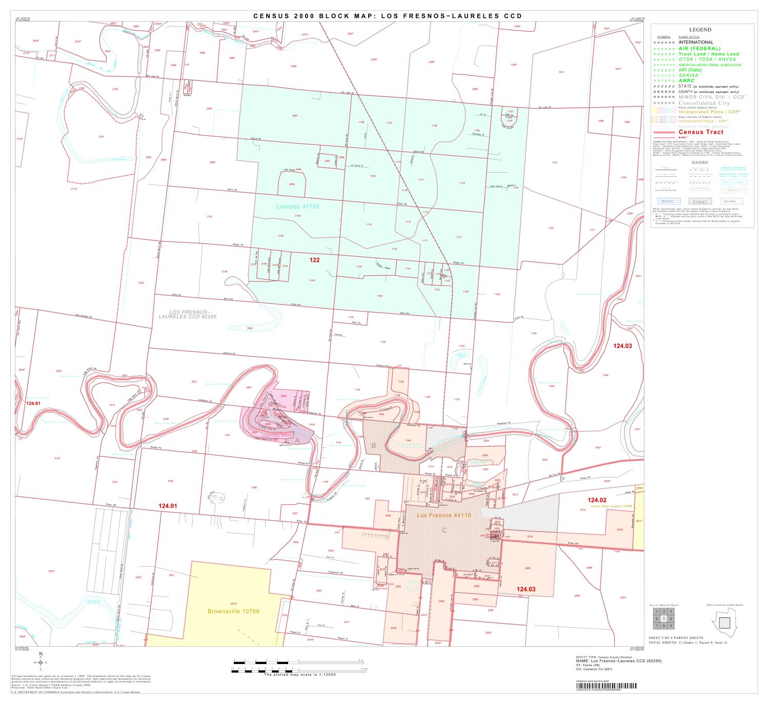 2000 Census County Subdivison Block Map Los FresnosLaureles CCD
