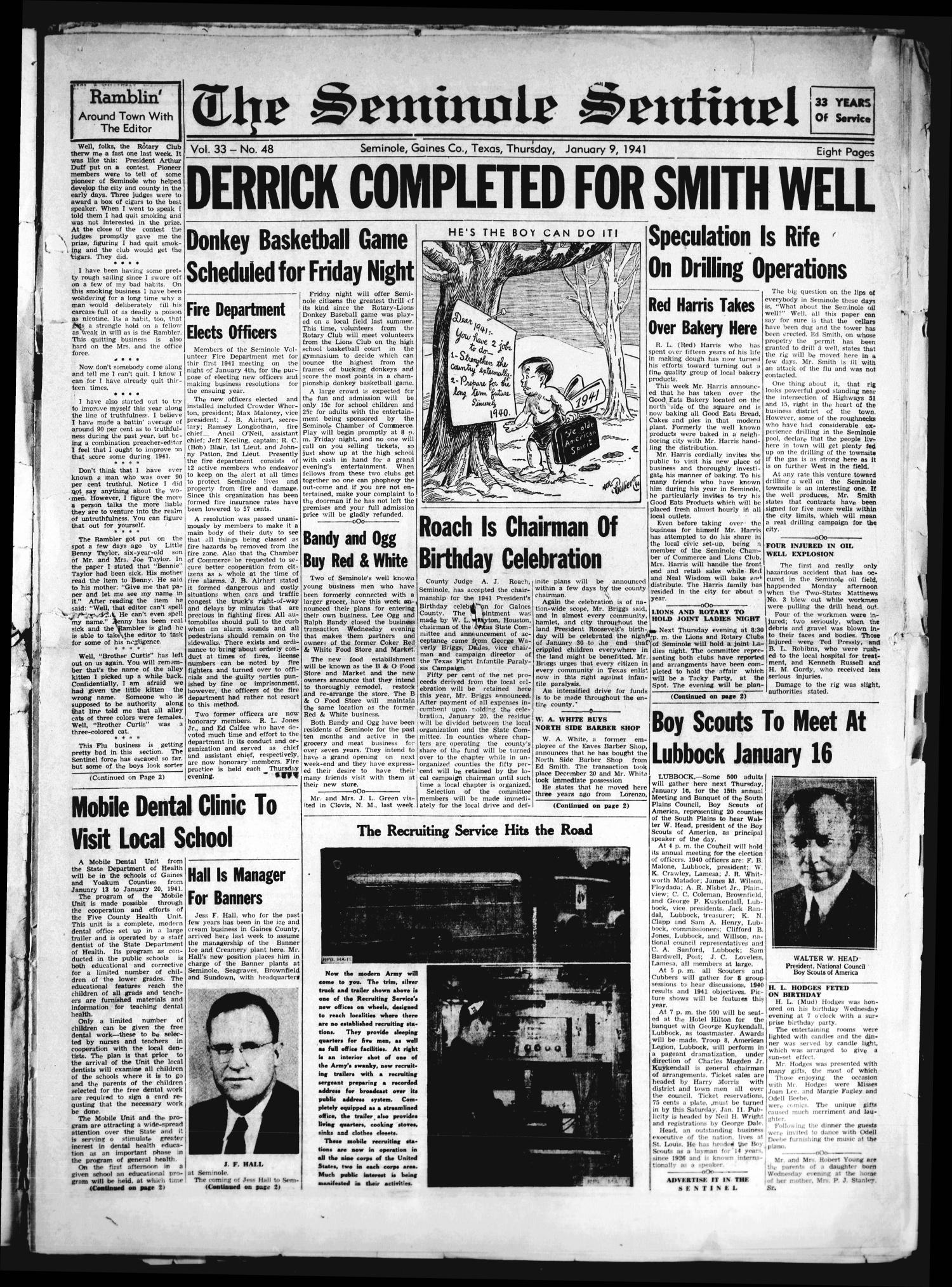 The Seminole Sentinel (Seminole, Tex.), Vol. 33, No. 48, Ed. 1 Thursday