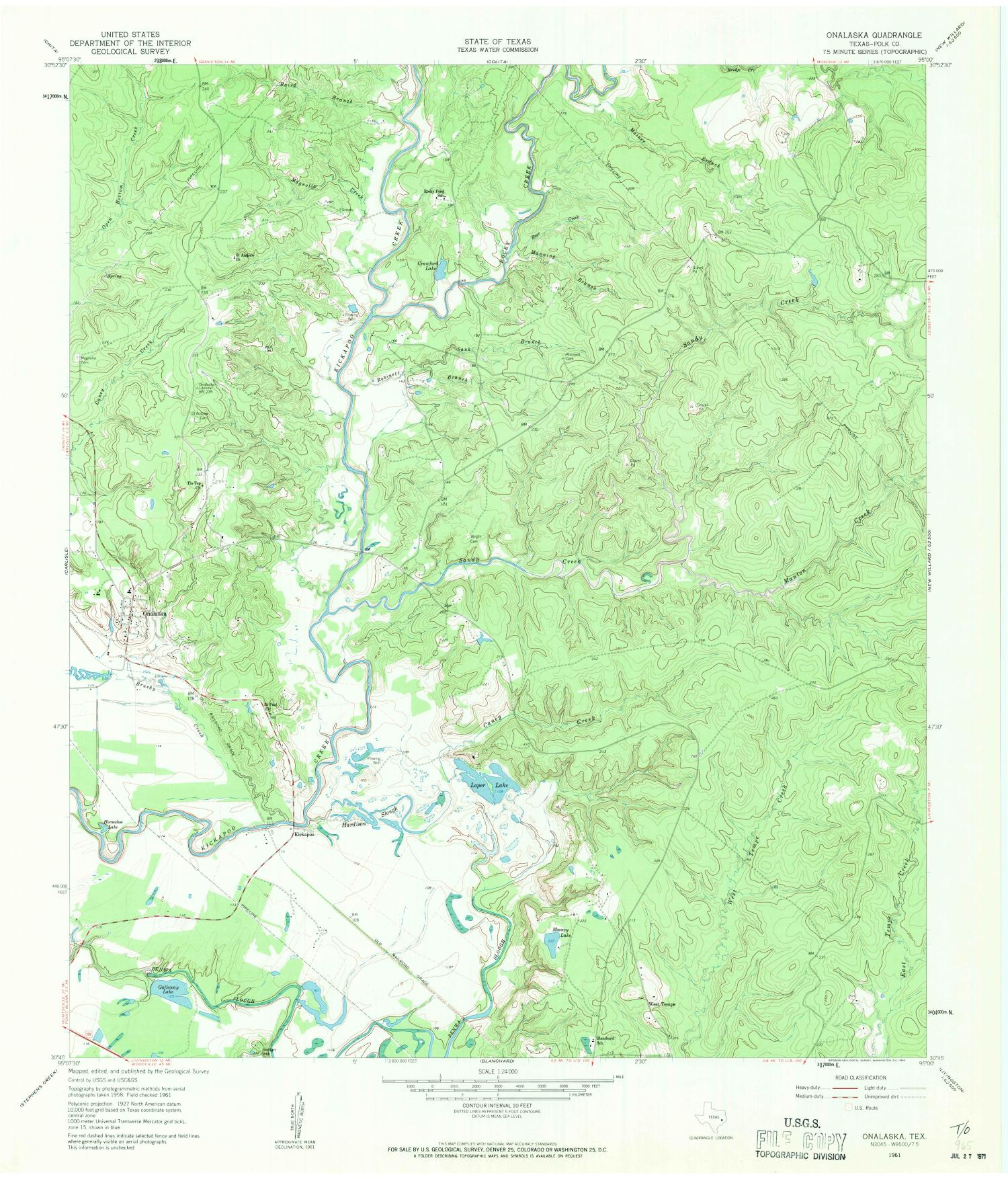 Onalaska Quadrangle Side 1 of 1 The Portal to Texas History