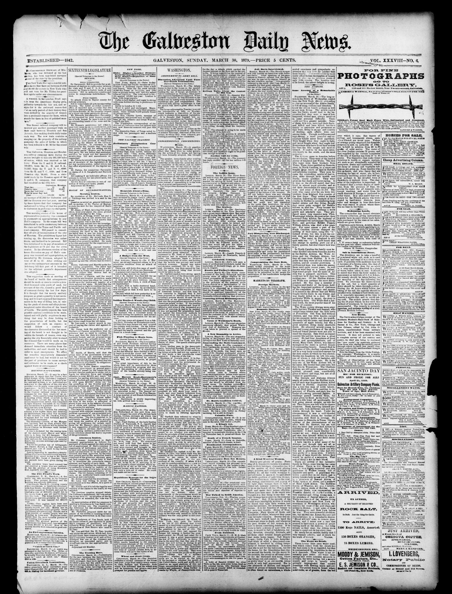 The Galveston Daily News. (Galveston, Tex.), Vol. 38, No. 6, Ed. 1(02)