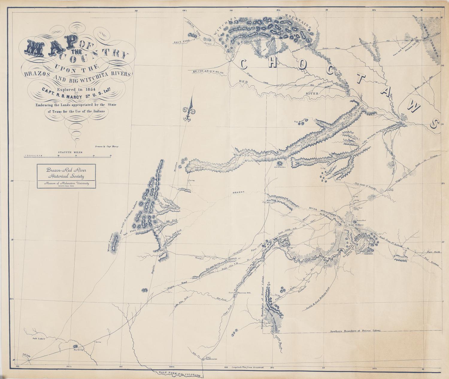 Map of the Country Upon the Brazos and Big Witchita Rivers The Portal