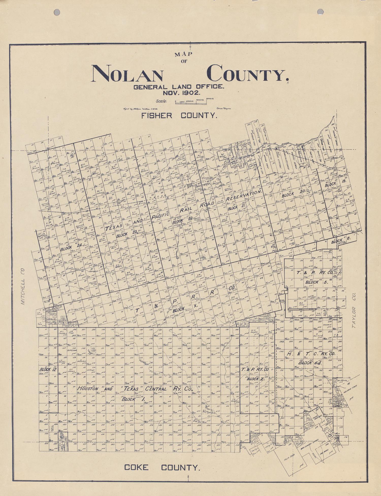 Map of Nolan County The Portal to Texas History