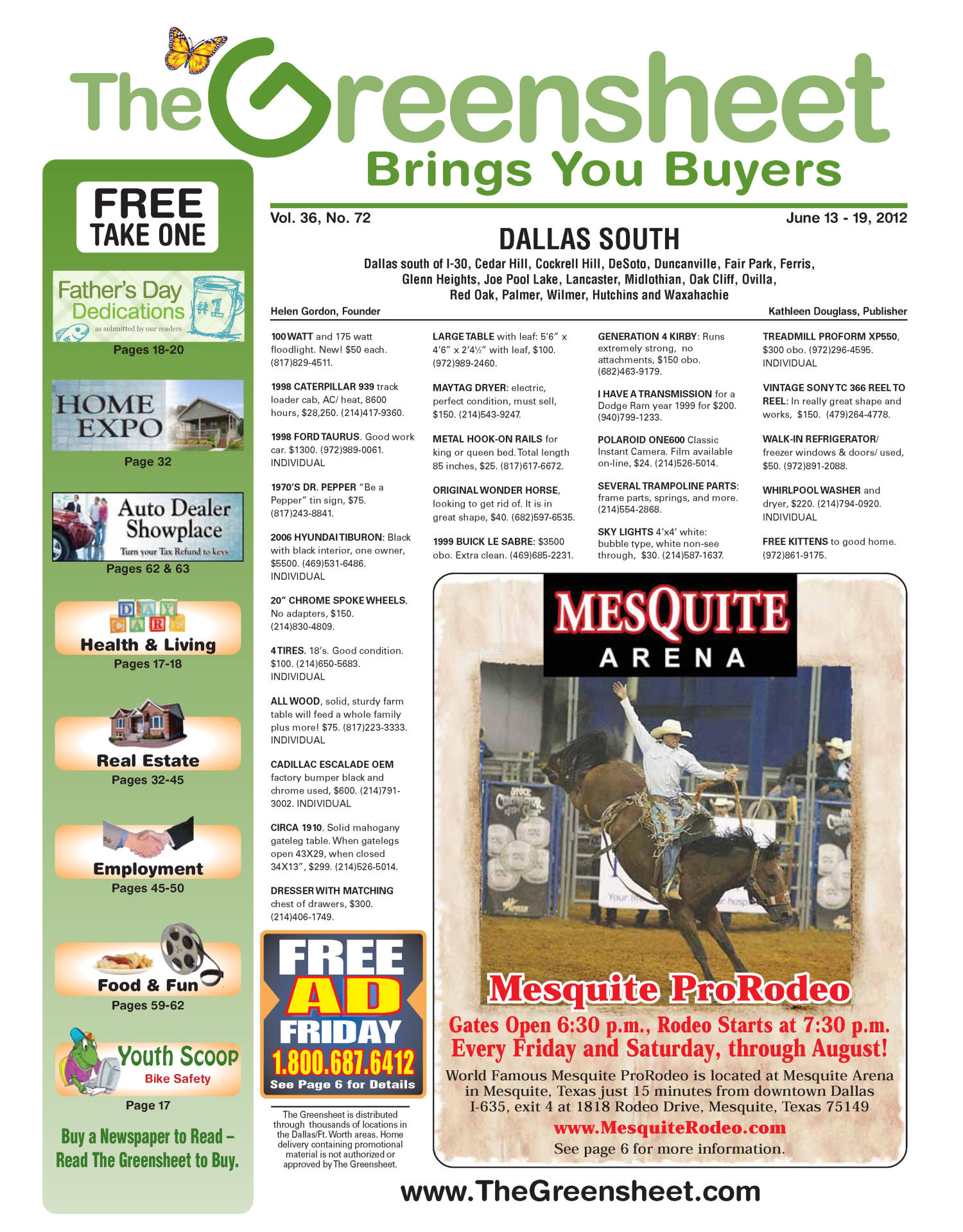 The Greensheet (Dallas, Tex.), Vol. 36, No. 72, Ed. 1 Wednesday, June