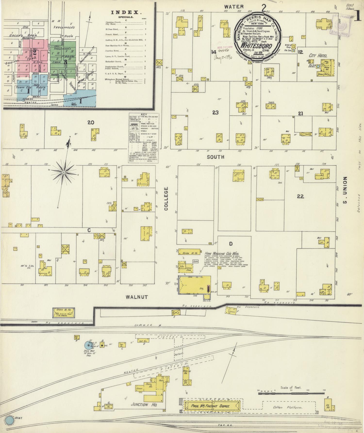Whitesboro 1896 Sheet 1 The Portal to Texas History