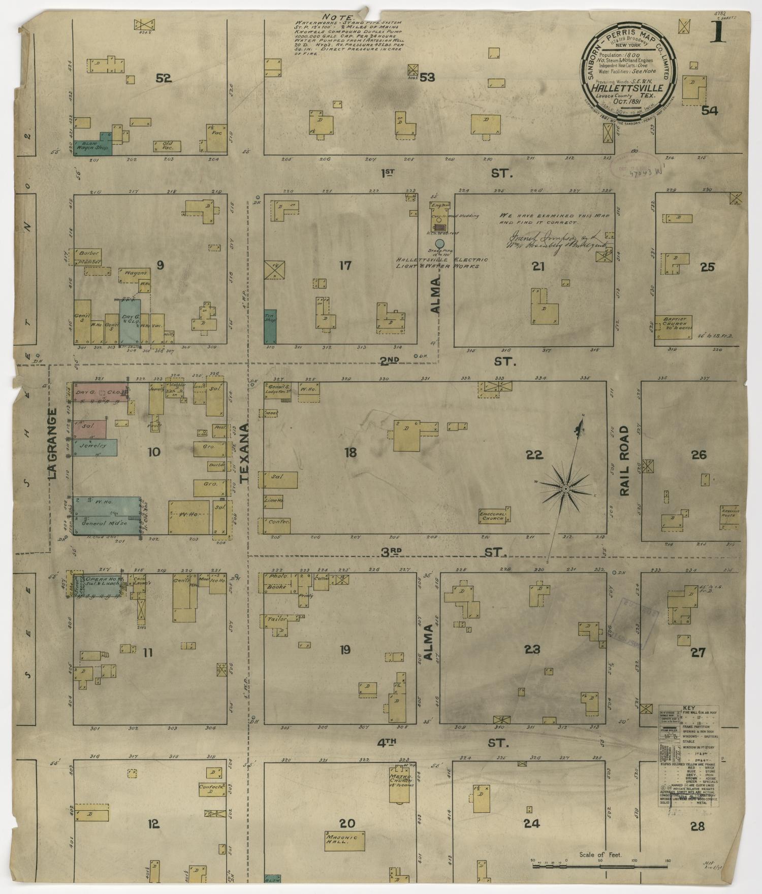 Hallettsville 1891 Sheet 1 The Portal to Texas History