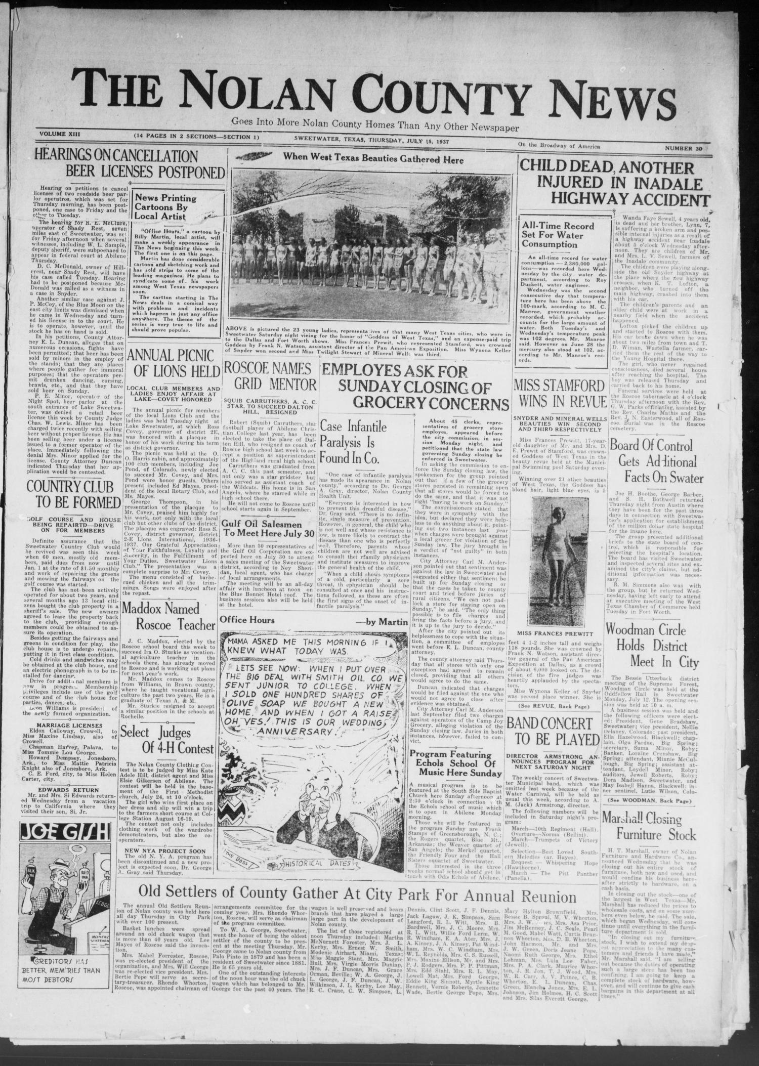 The Nolan County News (Sweetwater, Tex.), Vol. 13, No. 30, Ed. 1(02)