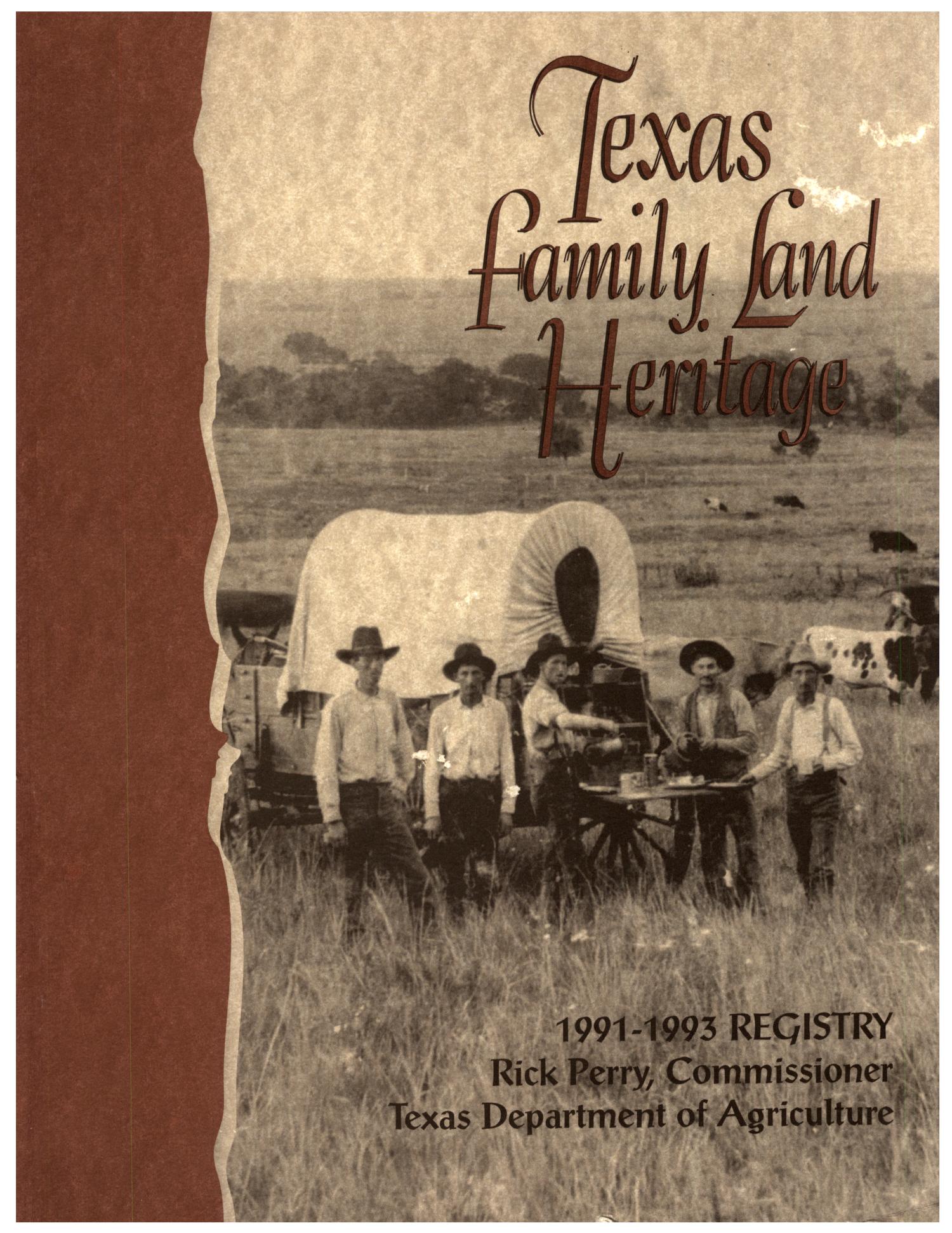 Texas Family Land Heritage Registry, [Volume 12], 19911993 The