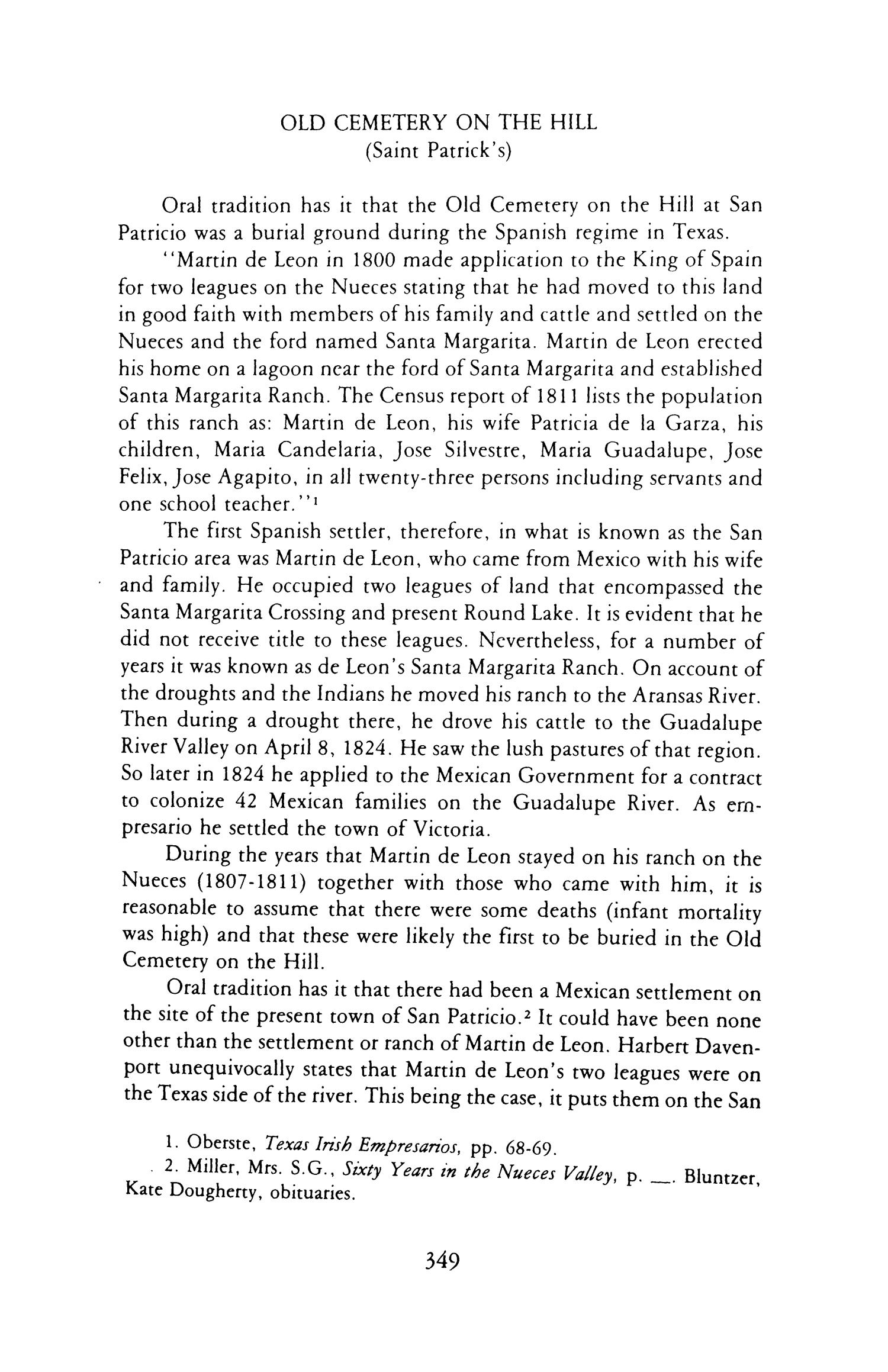 The Colony San Patricio de Hibernia The History, the People