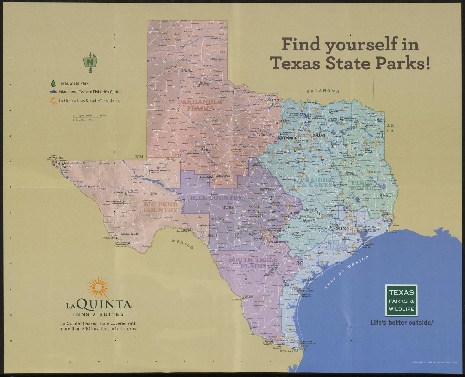Map Of Texas State Park Texas State Park Map, 2013 Side 1 of 2 The Portal to Texas History