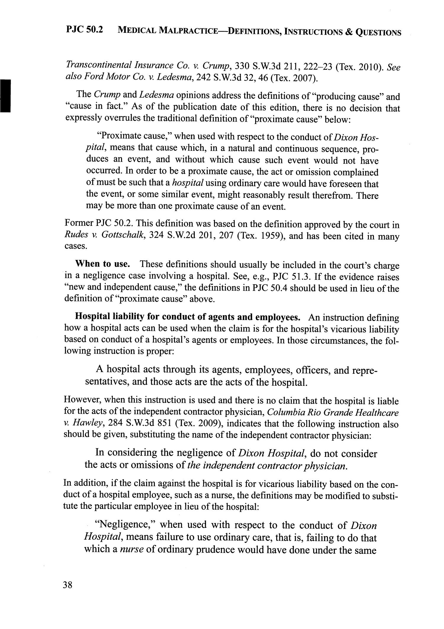 Texas Pattern Jury Charges Malpractice, Premises & Products Page 38