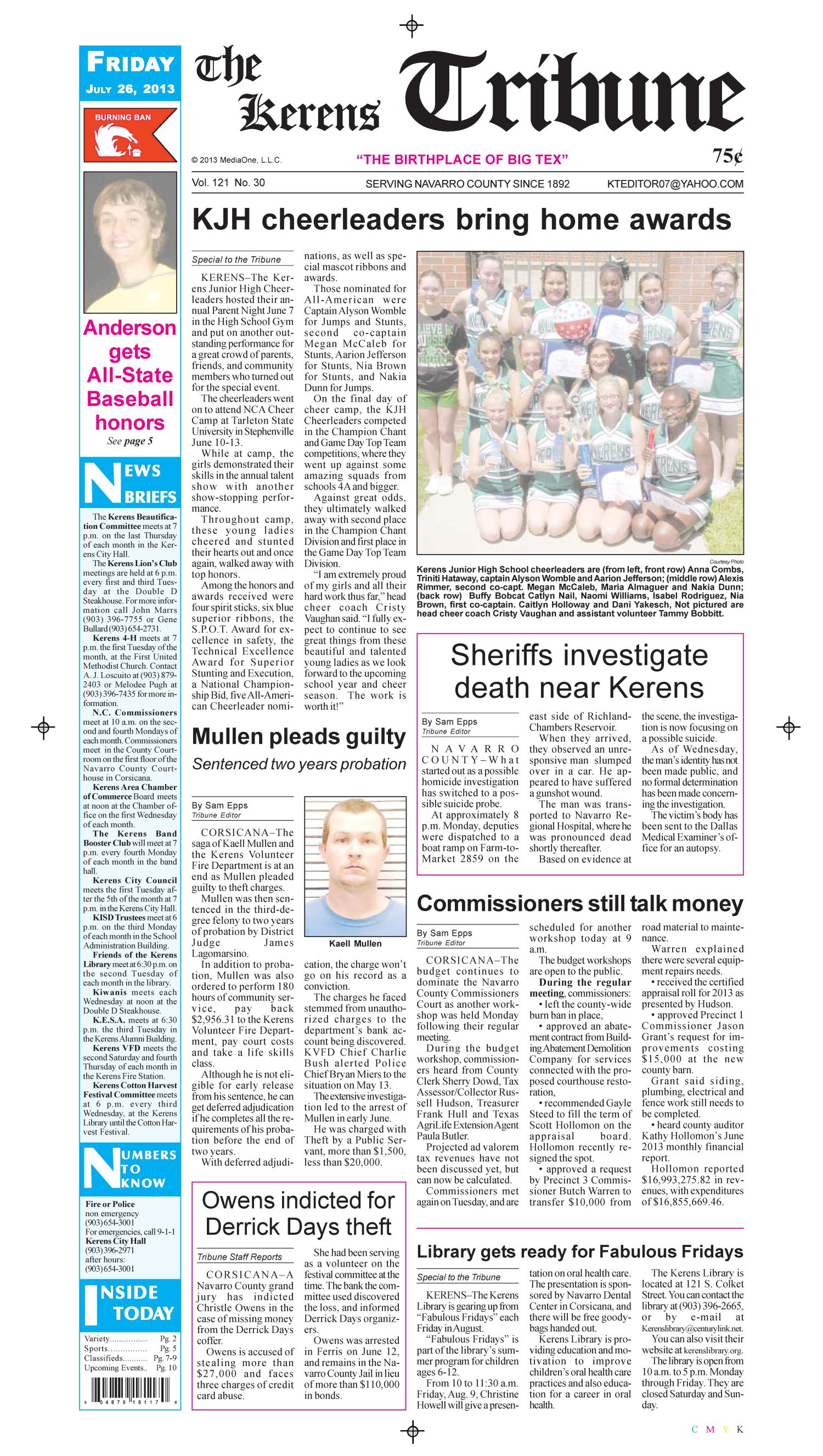 The Kerens Tribune (Kerens, Tex.), Vol. 121, No. 30, Ed. 1 Friday, July
