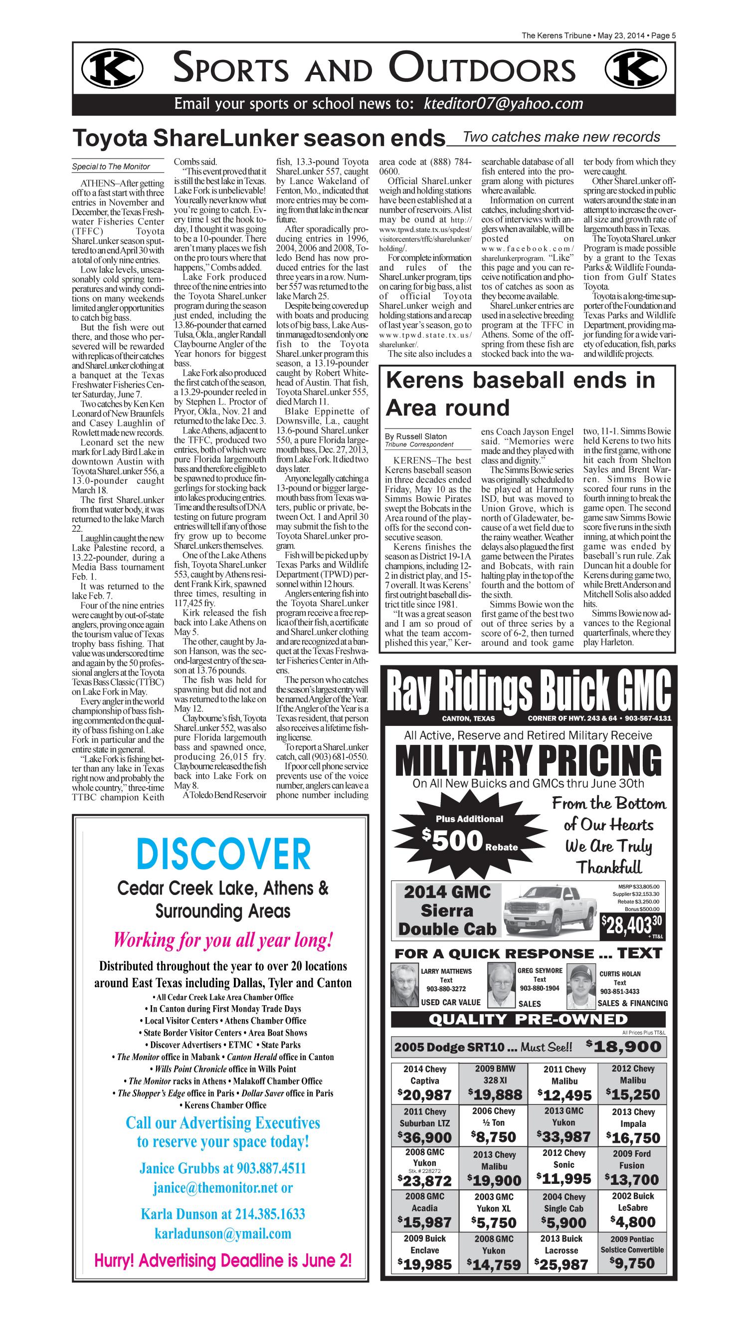 The Kerens Tribune (Kerens, Tex.), Vol. 122, No. 20, Ed. 1 Friday, May