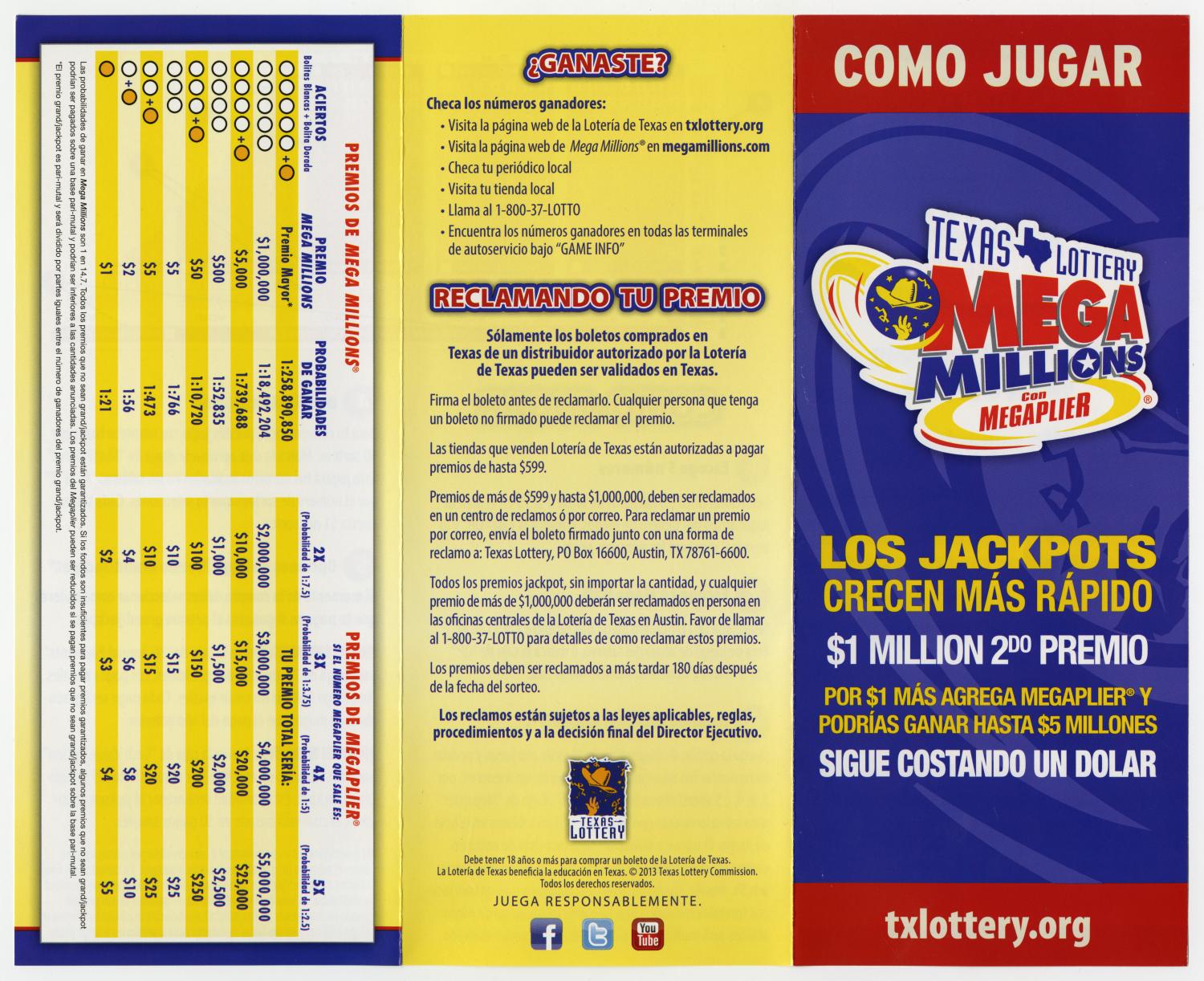 Como Jugar Texas Lottery Mega Millions Con Megaplier Page 3 of 3