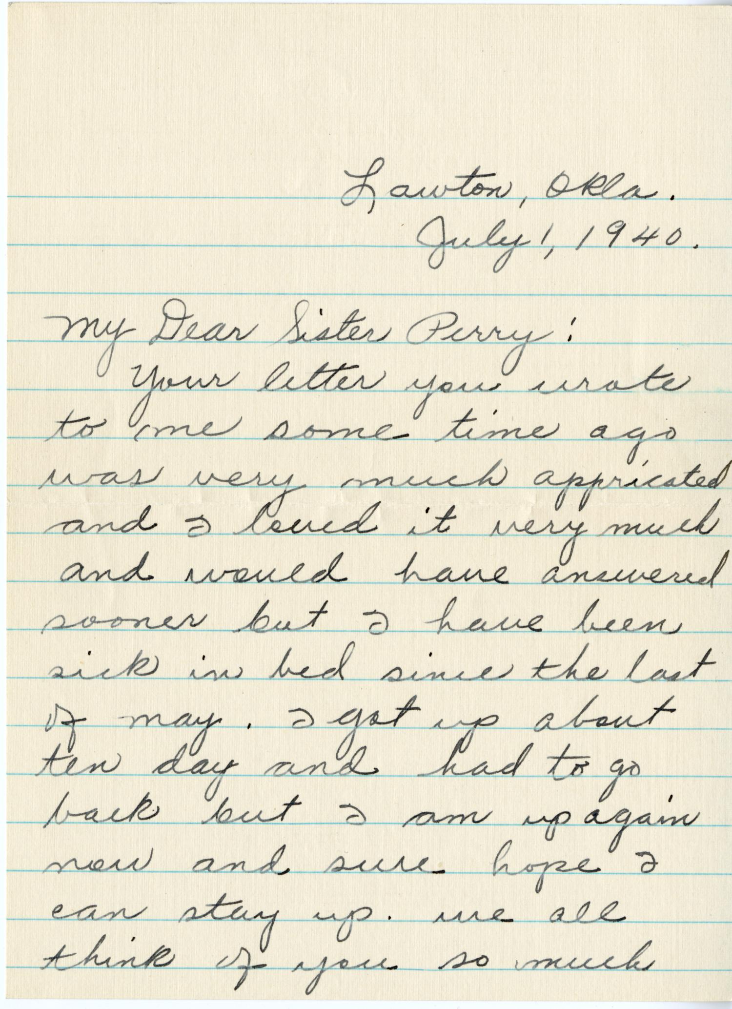 [Letter to Blanche Perry] The Portal to Texas History