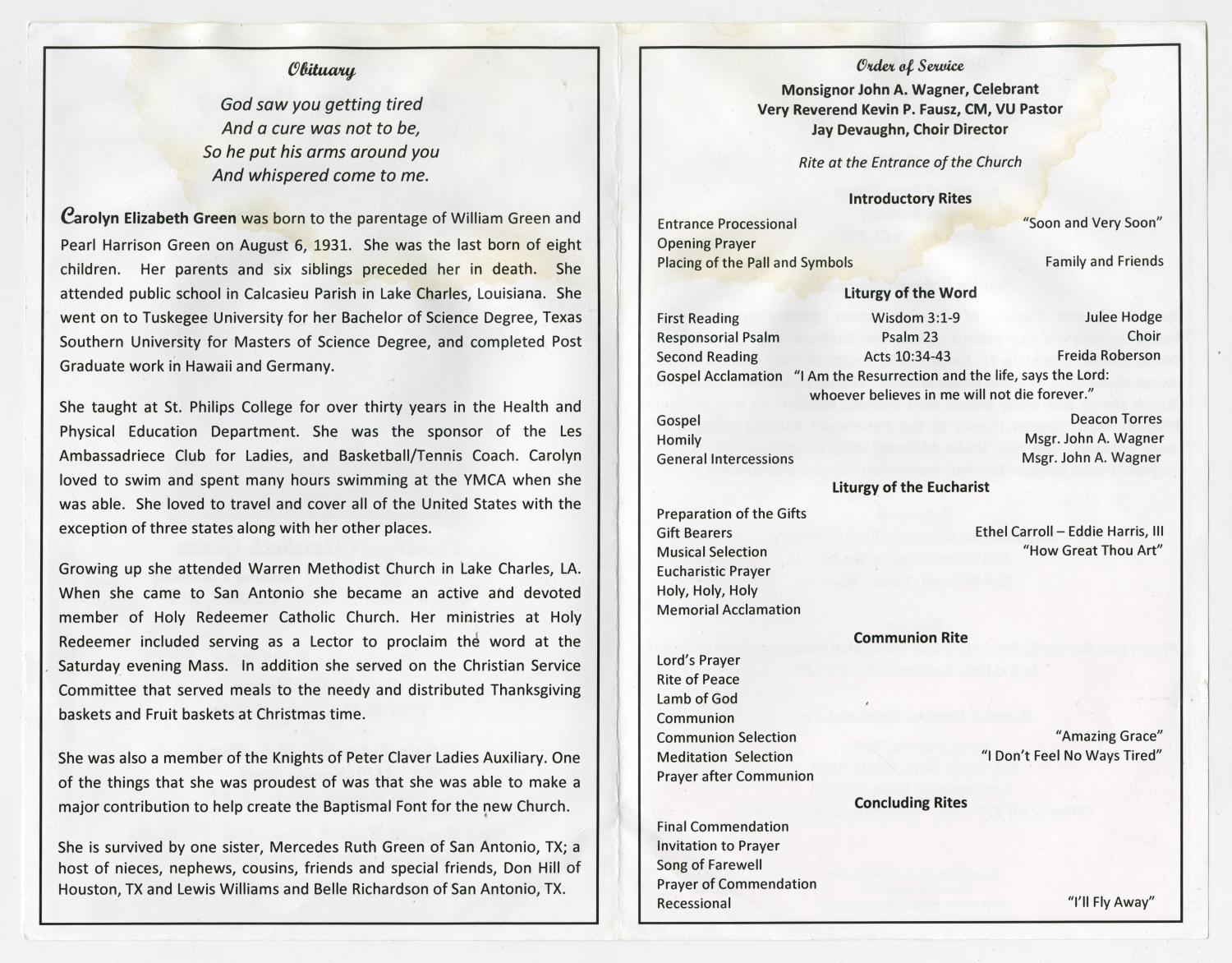 Funeral Mass Pamphlet Blogs