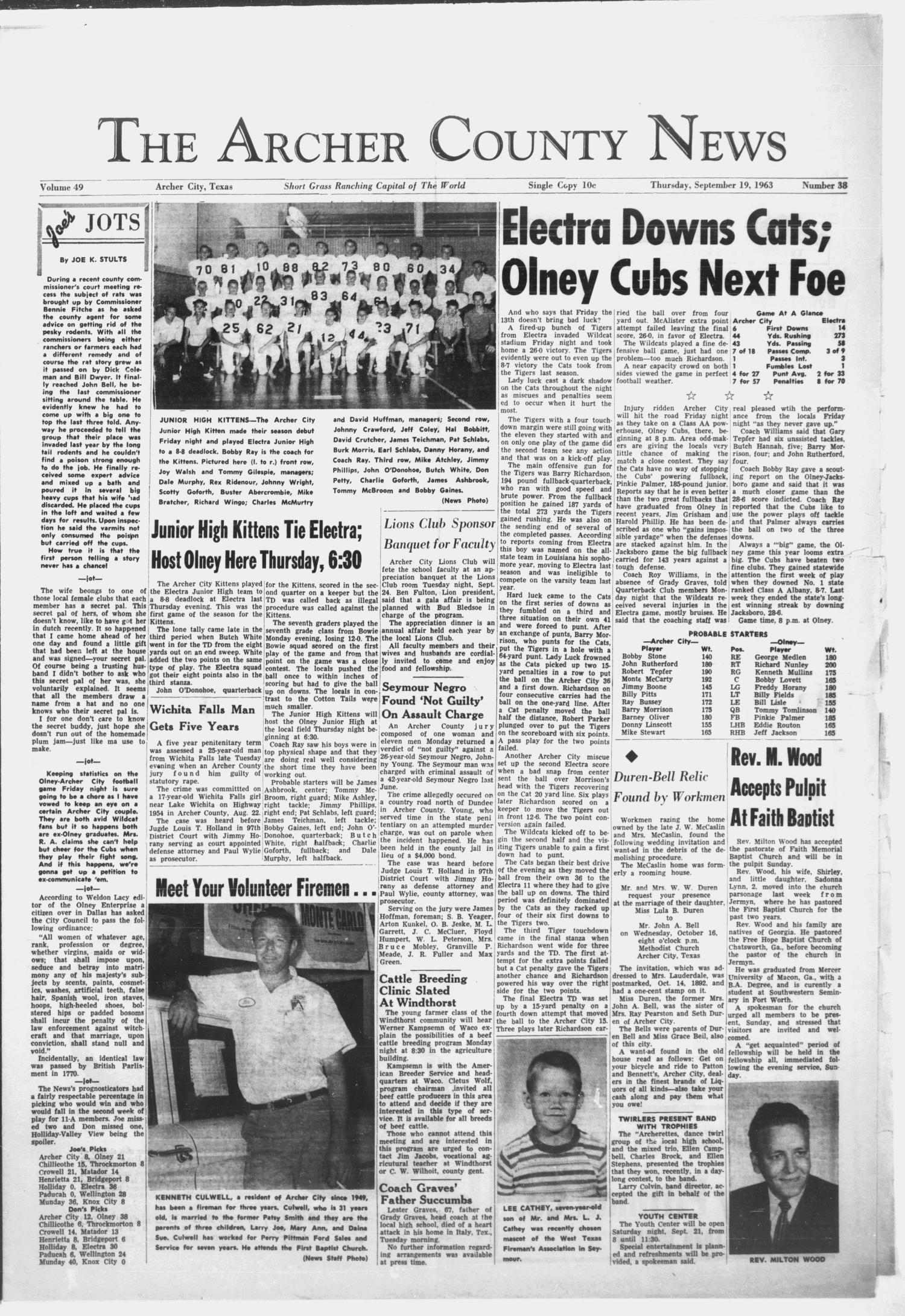 The Archer County News (Archer City, Tex.), Vol. 49, No. 38, Ed. 1(04)