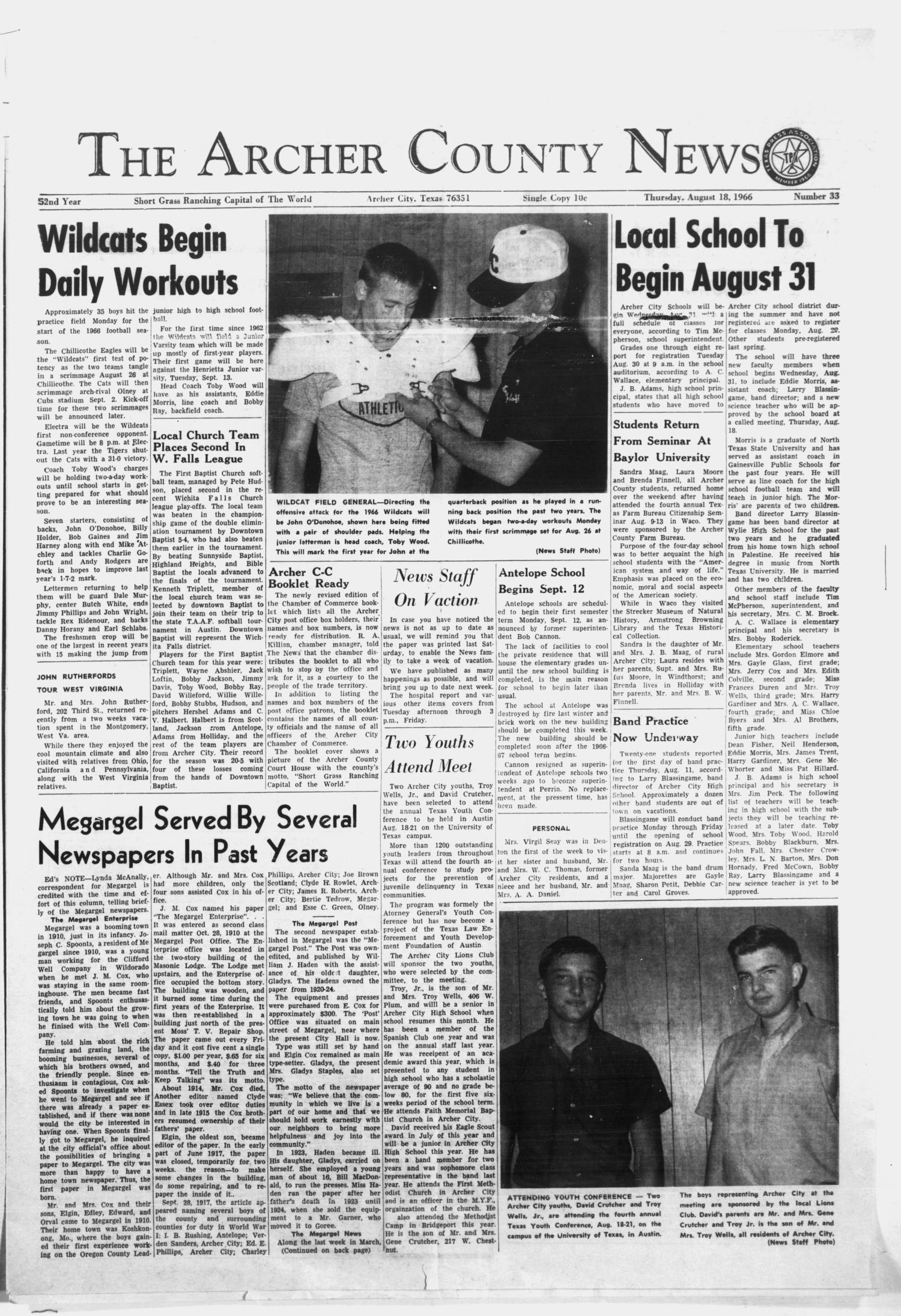 The Archer County News (Archer City, Tex.), Vol. 52, No. 33, Ed. 1