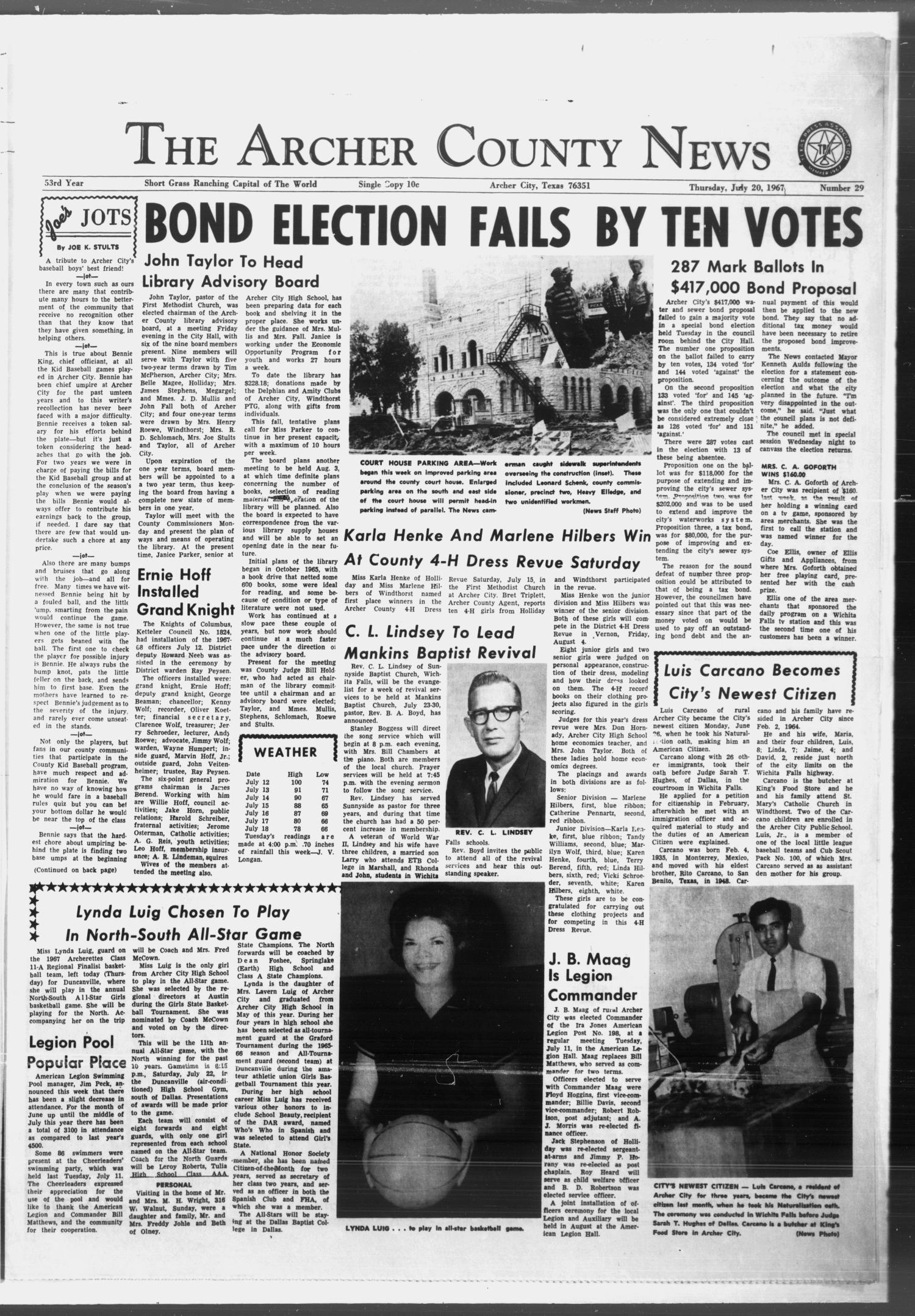 The Archer County News (Archer City, Tex.), Vol. 53, No. 29, Ed. 1