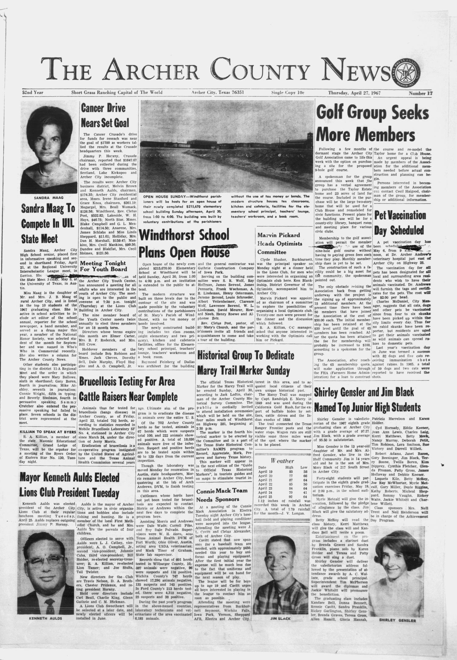 The Archer County News (Archer City, Tex.), Vol. 52, No. 17, Ed. 1