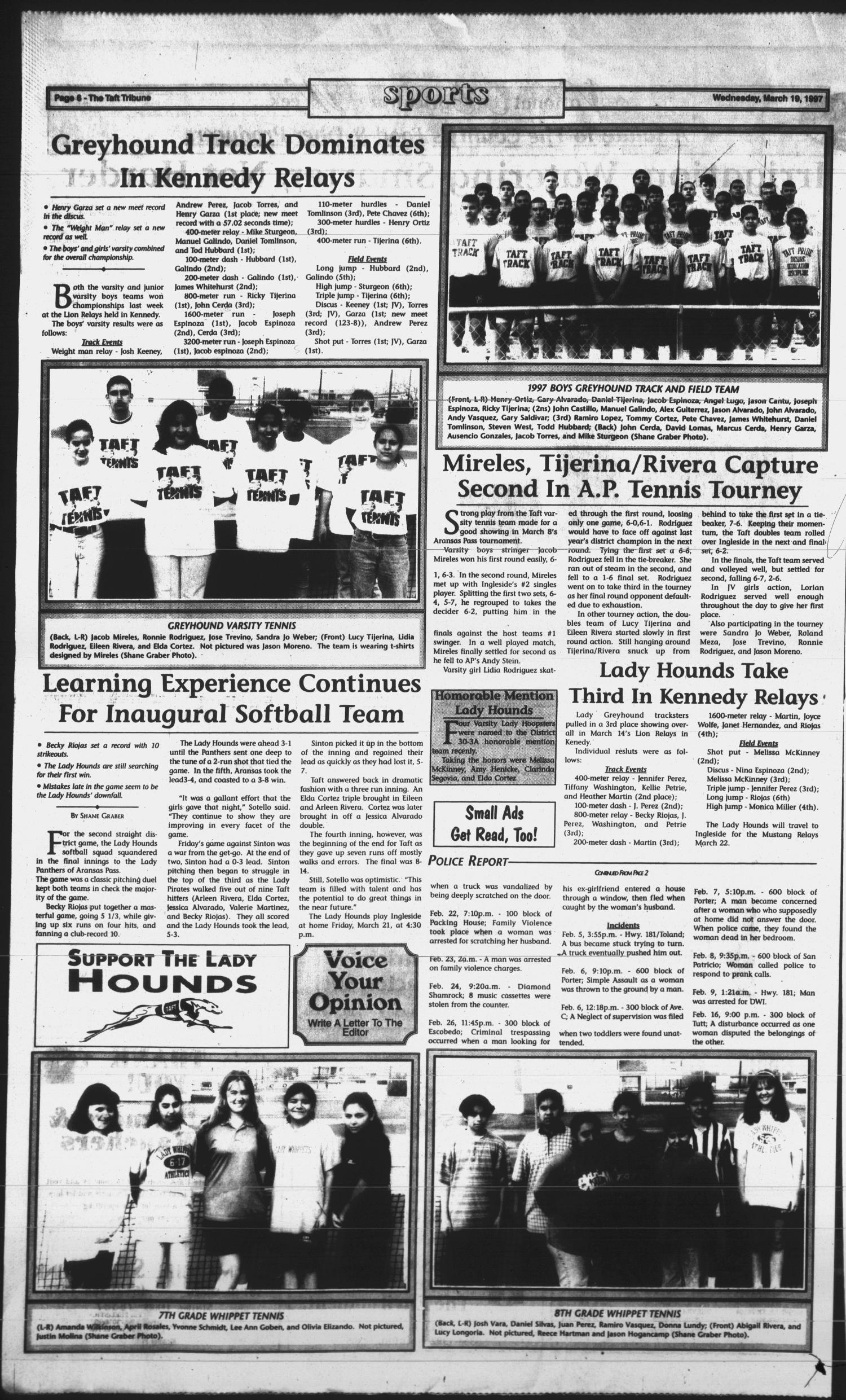 The Taft Tribune (Taft, Tex.), Vol. 64, No. 12, Ed. 1 Wednesday, March