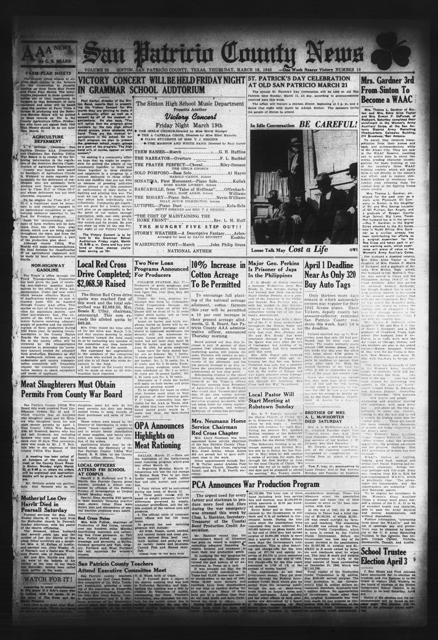 San Patricio County News (Sinton, Tex.), Vol. 35, No. 10, Ed. 1