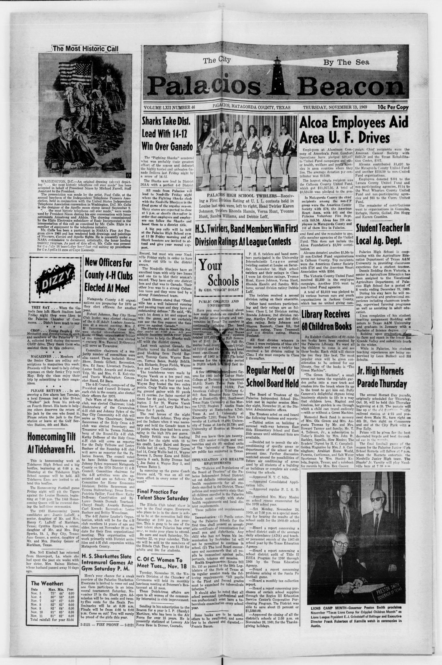 Palacios Beacon (Palacios, Tex.), Vol. 62, No. 46, Ed. 1 Thursday