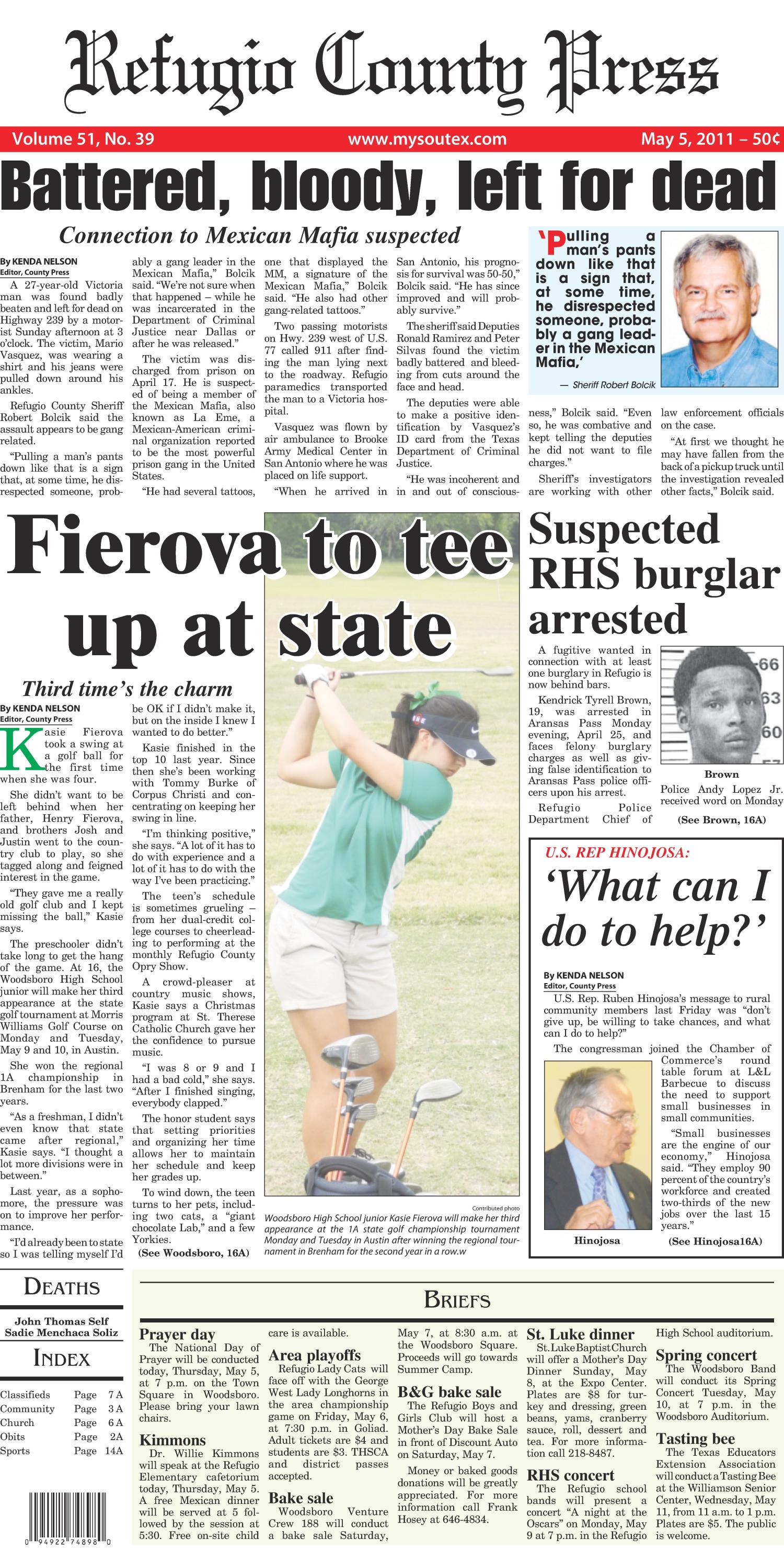 Refugio County Press (Refugio, Tex.), Vol. 51, No. 39, Ed. 1 Thursday
