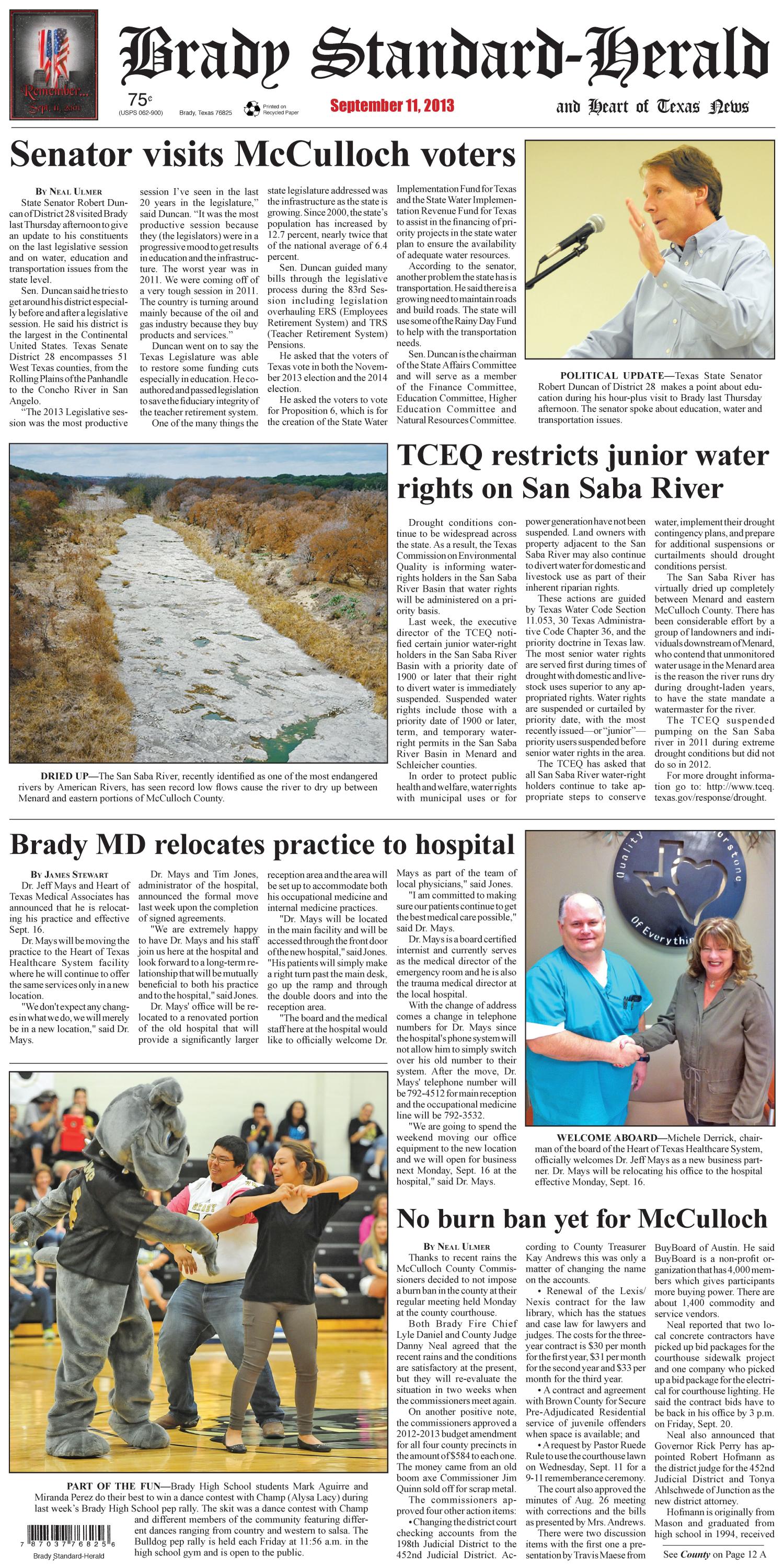 Brady StandardHerald and Heart of Texas News (Brady, Tex.), Ed. 1