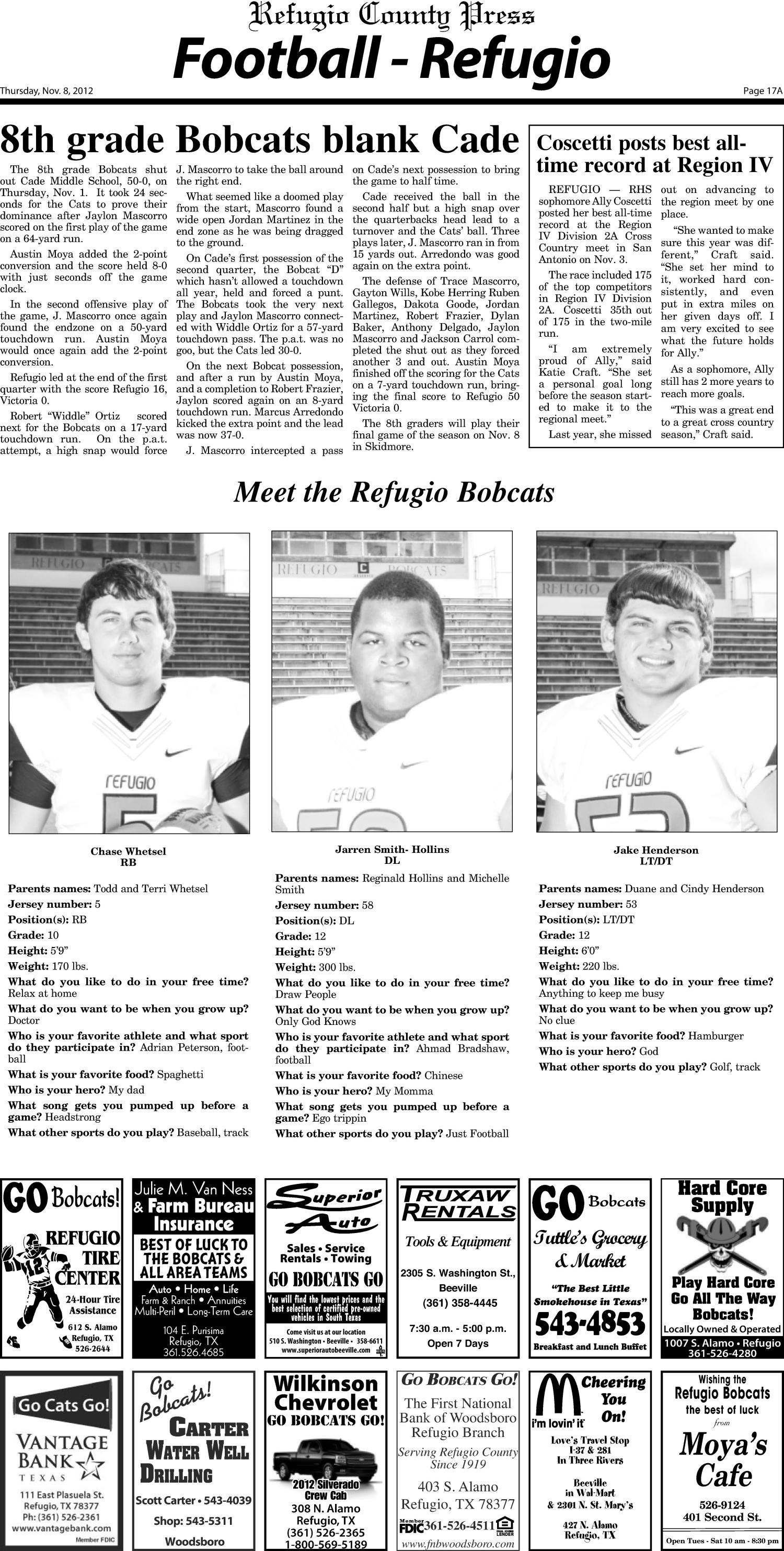 Refugio County Press (Refugio, Tex.), Vol. 53, No. 14, Ed. 1 Thursday