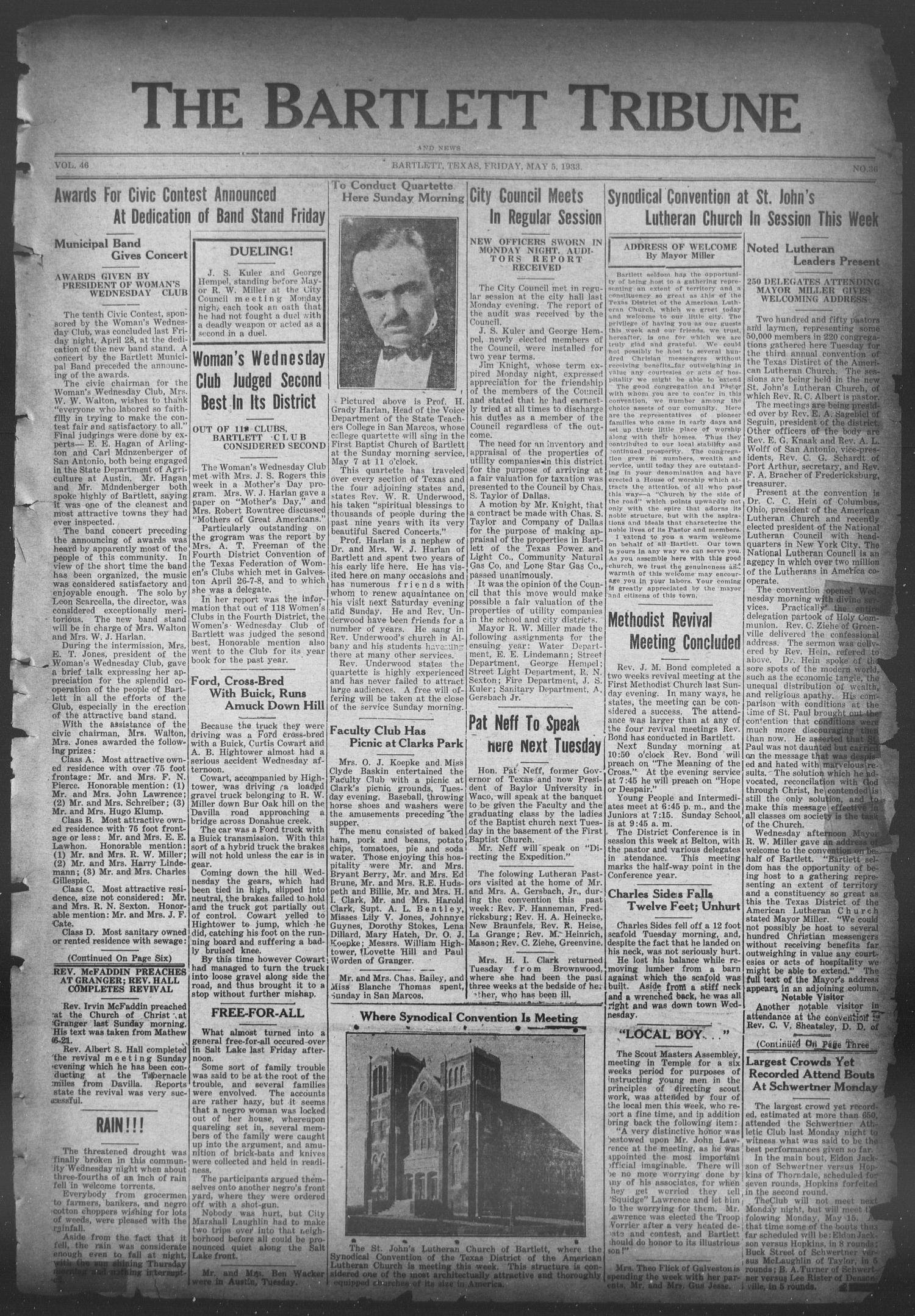 The Bartlett Tribune and News (Bartlett, Tex.), Vol. 46, No. 36, Ed. 1