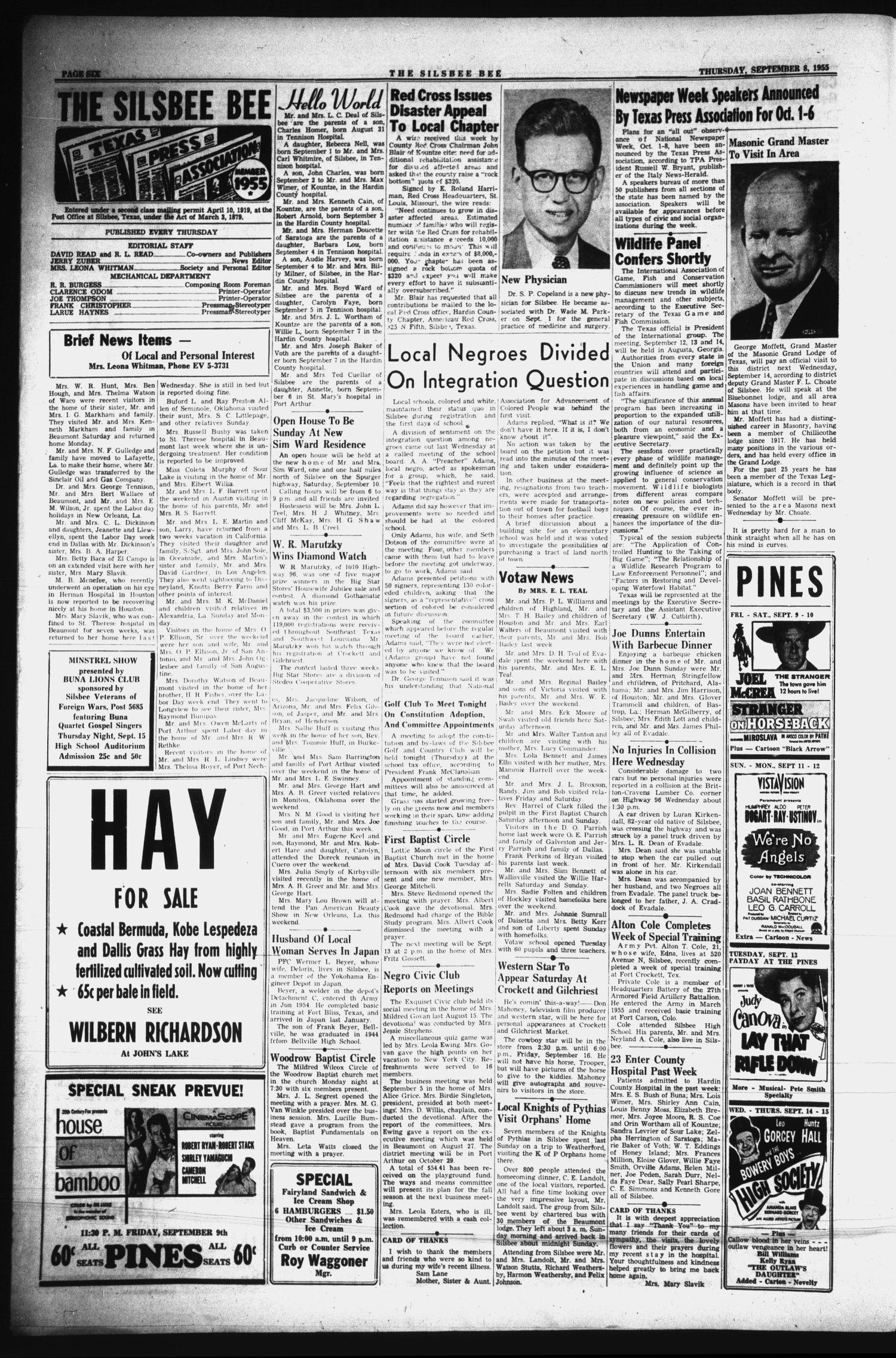 The Silsbee Bee (Silsbee, Tex.), Vol. 37, No. 26, Ed. 1 Thursday