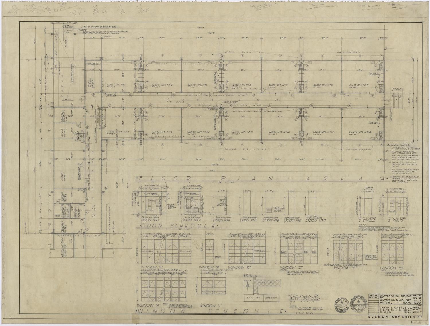 Winters School Project, Winters, Texas Floor Plan and Schedules Part 1 of 2 The Portal to