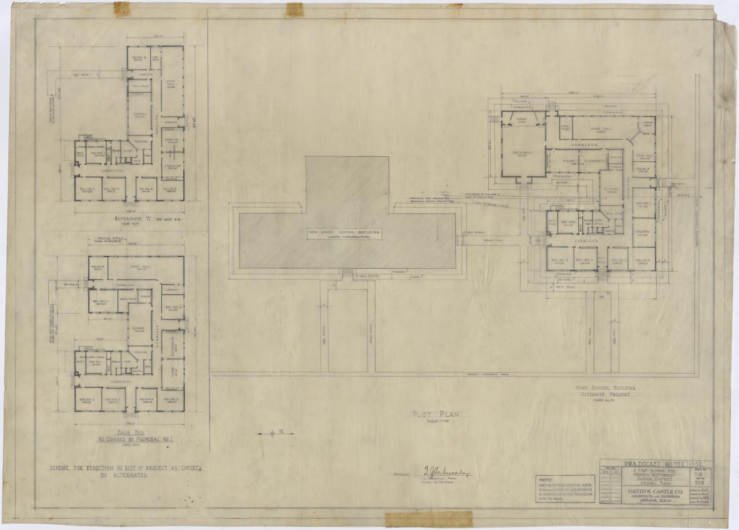 High School Building, Haskell, Texas Plot Plan The Portal to Texas