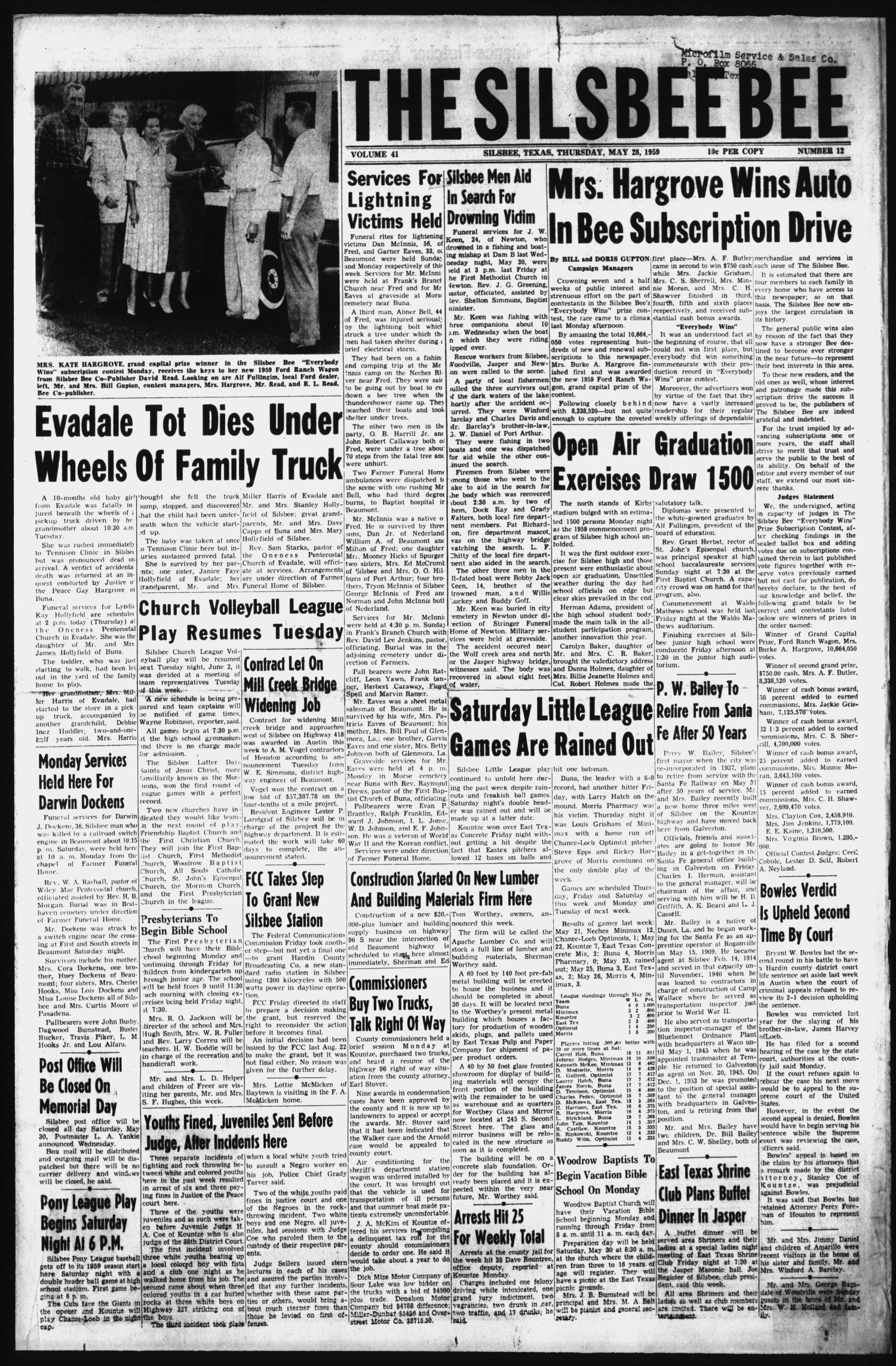 The Silsbee Bee (Silsbee, Tex.), Vol. 41, No. 12, Ed. 1 Thursday, May