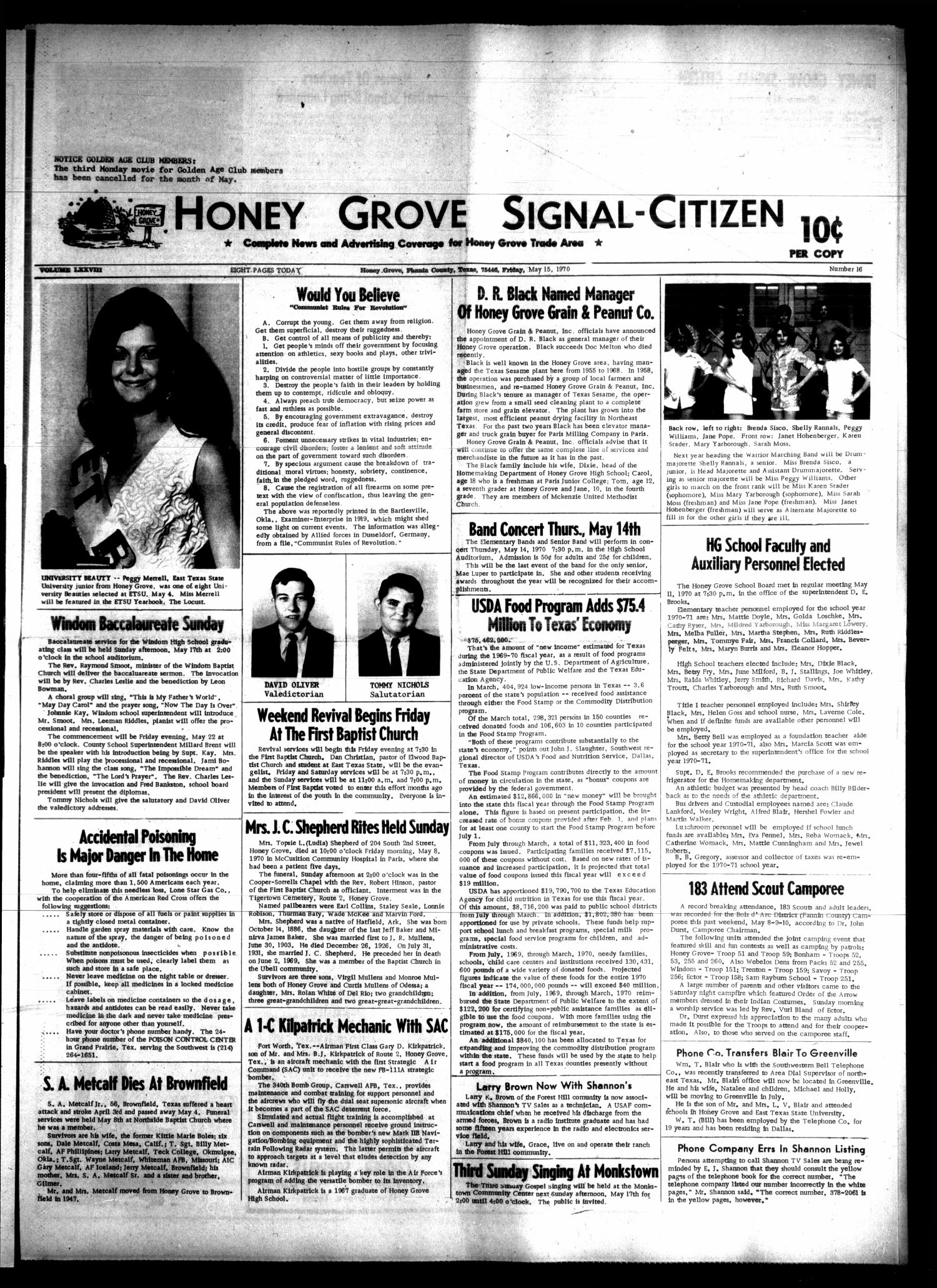 Honey Grove SignalCitizen (Honey Grove, Tex.), Vol. 78