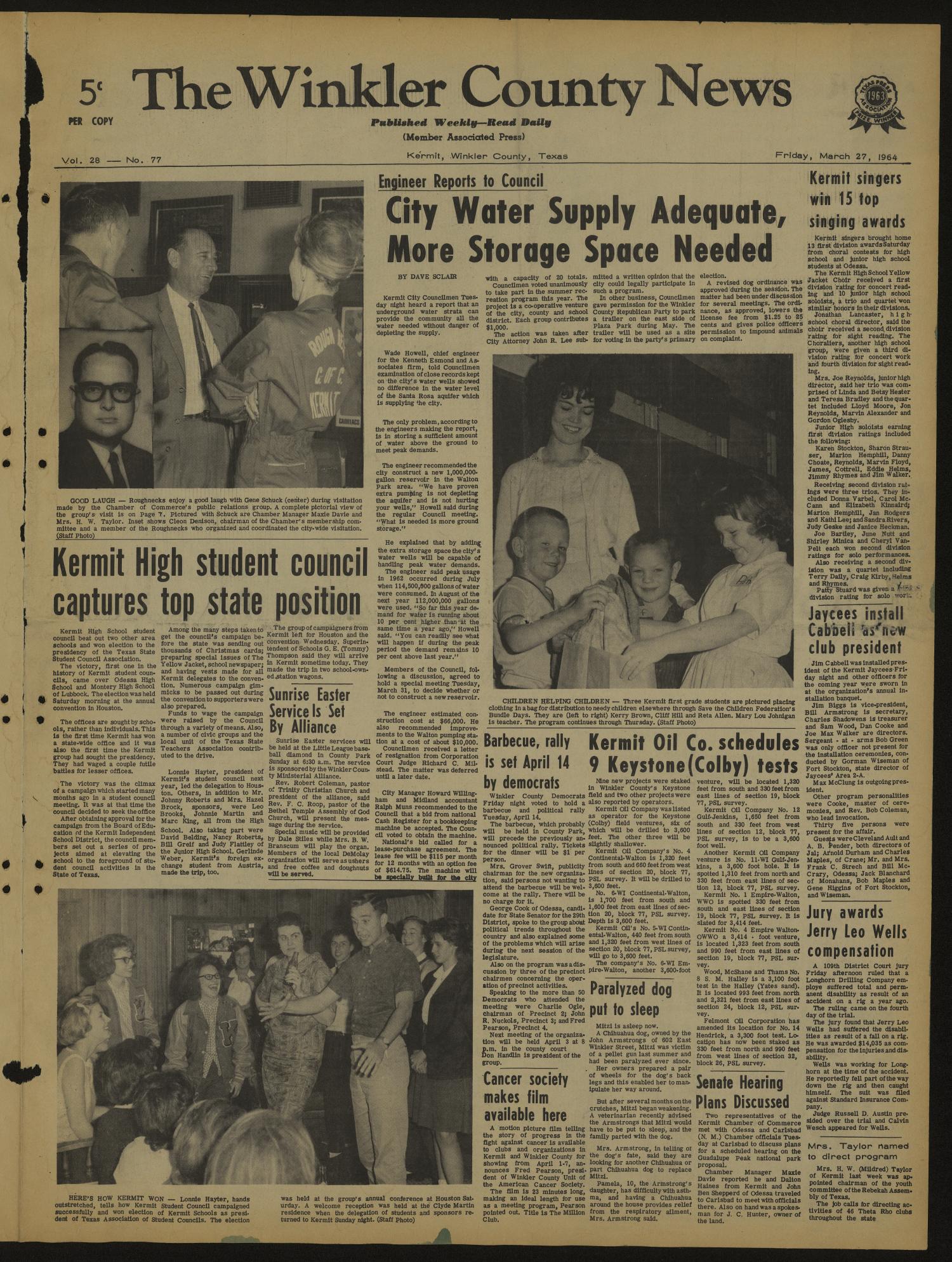 The Winkler County News (Kermit, Tex.), Vol. 28, No. 77, Ed. 1 Friday