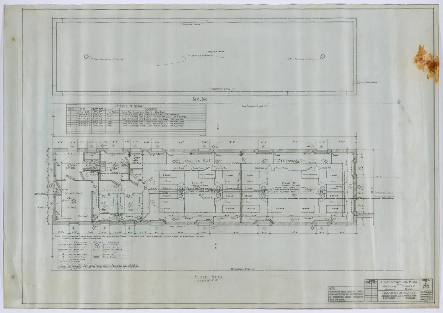Winkler County Jail, Kermit, Texas Floor Plan The Portal to Texas History