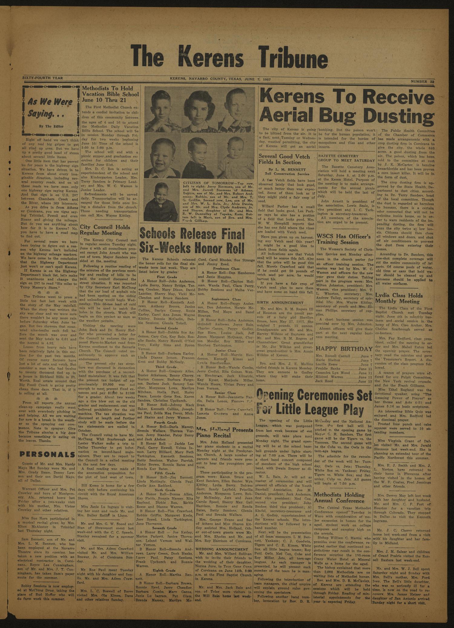 The Kerens Tribune (Kerens, Tex.), Vol. 64, No. 22, Ed. 1 Friday, June