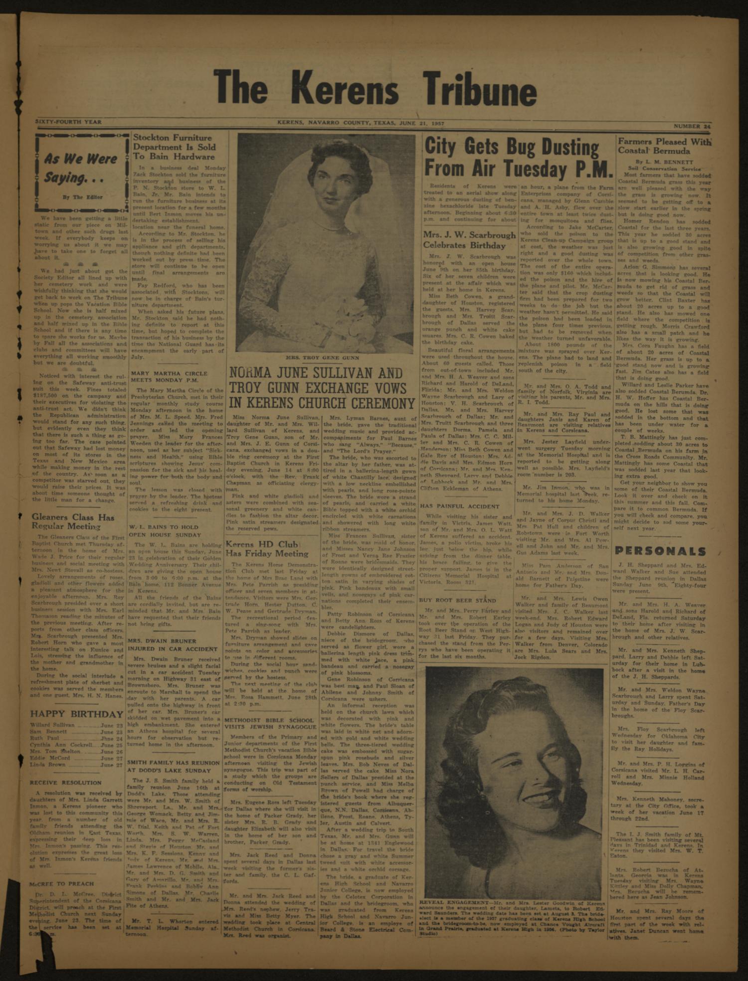 The Kerens Tribune (Kerens, Tex.), Vol. 64, No. 24, Ed. 1 Friday, June