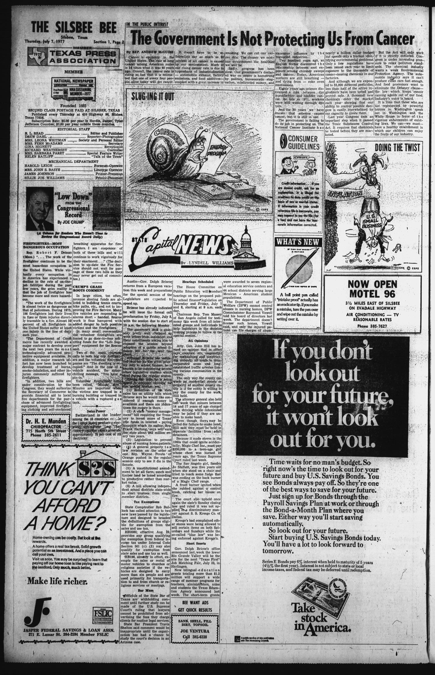 The Silsbee Bee (Silsbee, Tex.), Vol. 59, No. 21, Ed. 1 Thursday, July