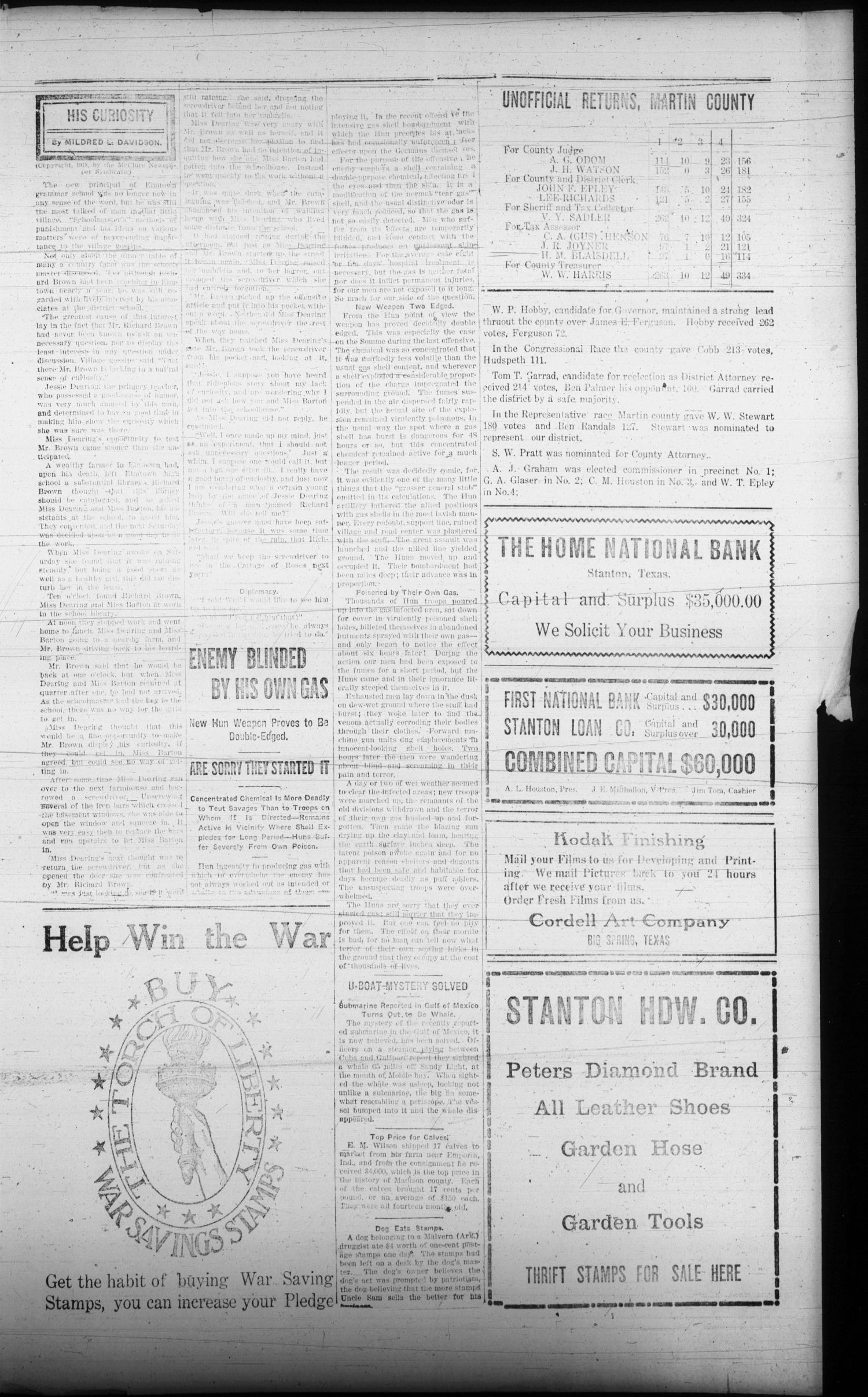 The Stanton Reporter (Stanton, Tex.), Vol. 13, No. 5, Ed. 1 Friday