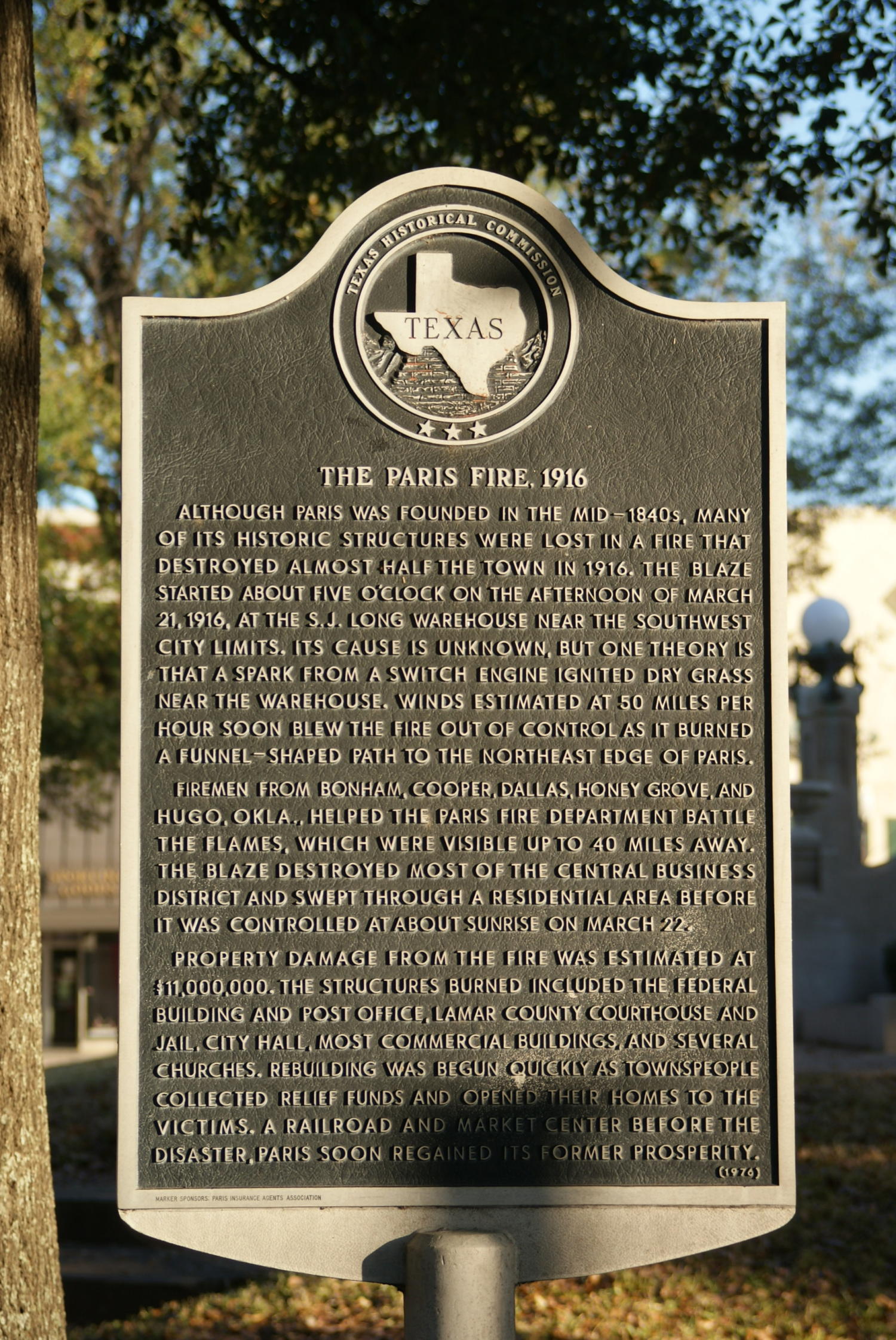 Paris, Texas THC Historical Marker The Portal to Texas History