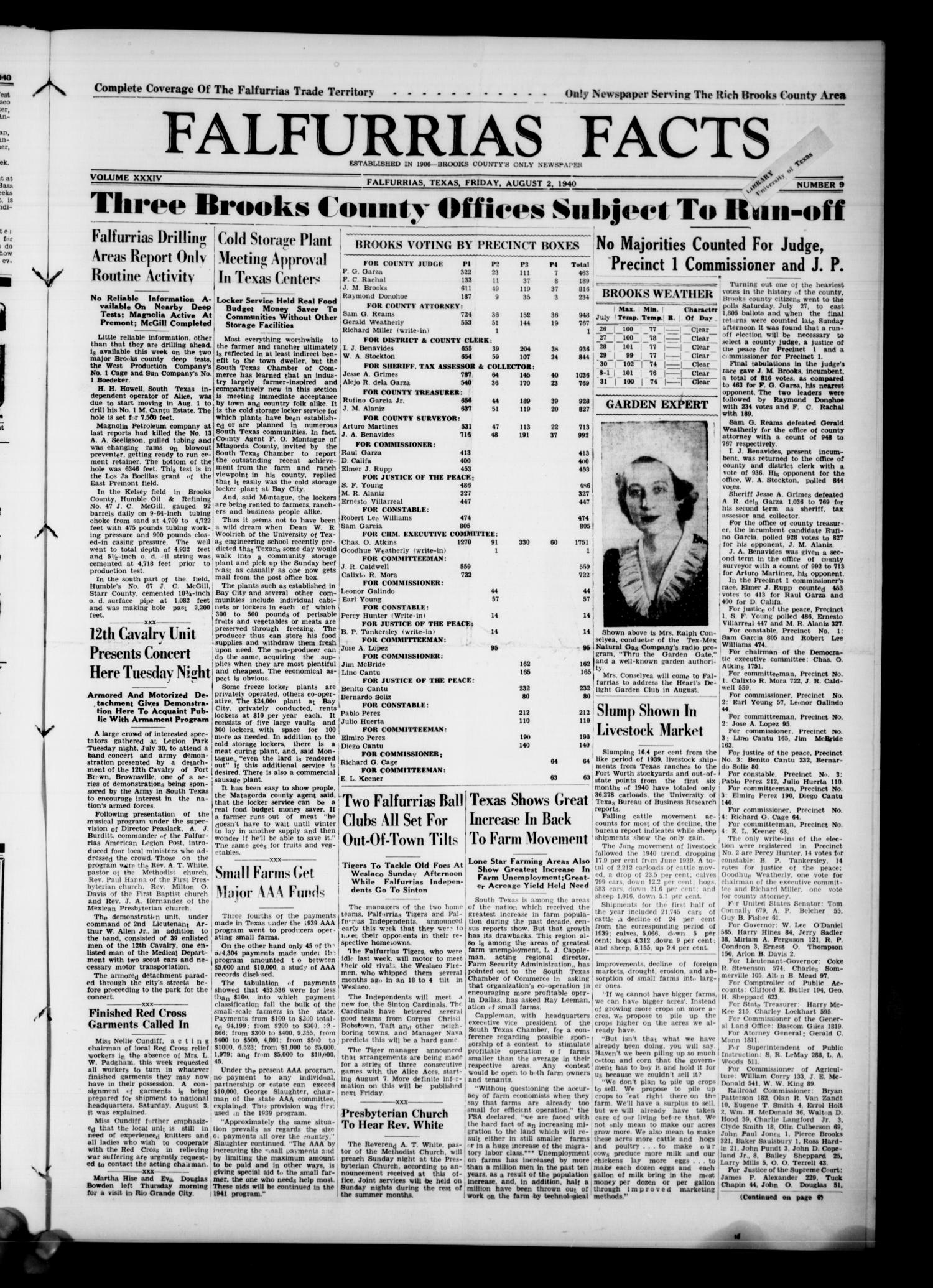 Falfurrias Facts (Falfurrias, Tex.), Vol. 34, No. 9, Ed. 1 Friday