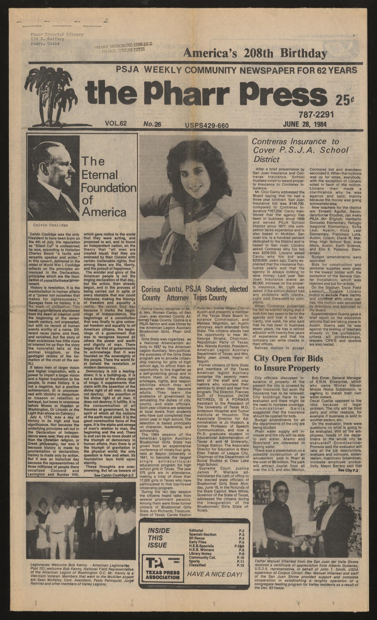 The Pharr Press (Pharr, Tex.), Vol. 62, No. 26, Ed. 1 Thursday, June 28