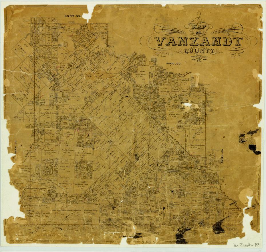 Map of Van Zandt County Side 1 of 1 The Portal to Texas History
