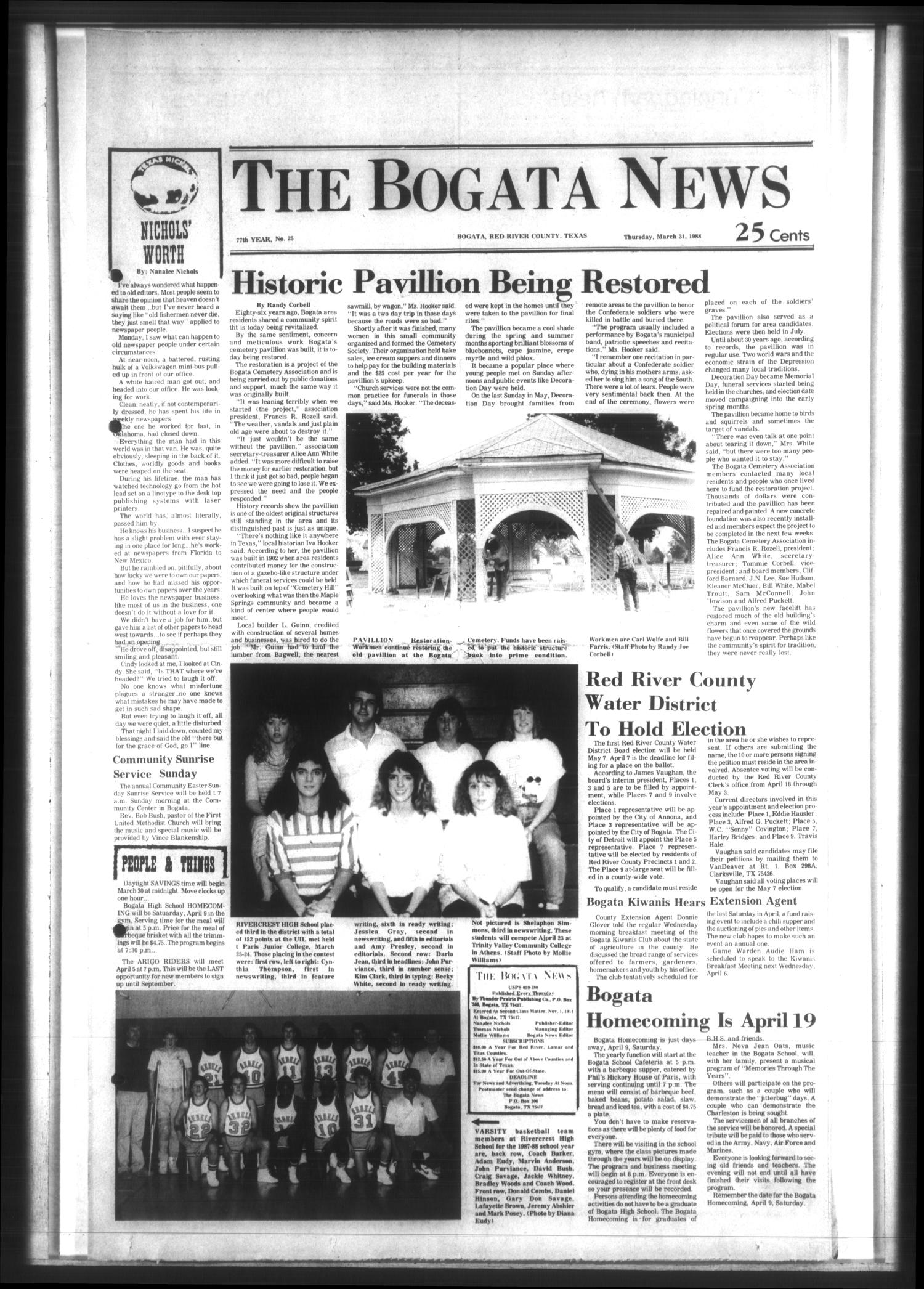 The Bogata News (Bogata, Tex.), Vol. 77, No. 25, Ed. 1 Thursday, March