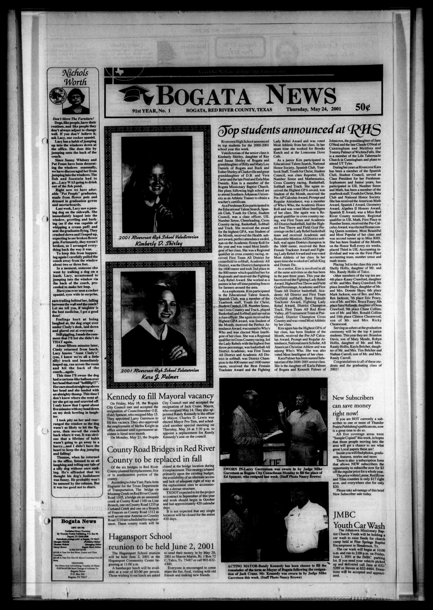 Bogata News (Bogata, Tex.), Vol. 91, No. 1, Ed. 1 Thursday, May 24